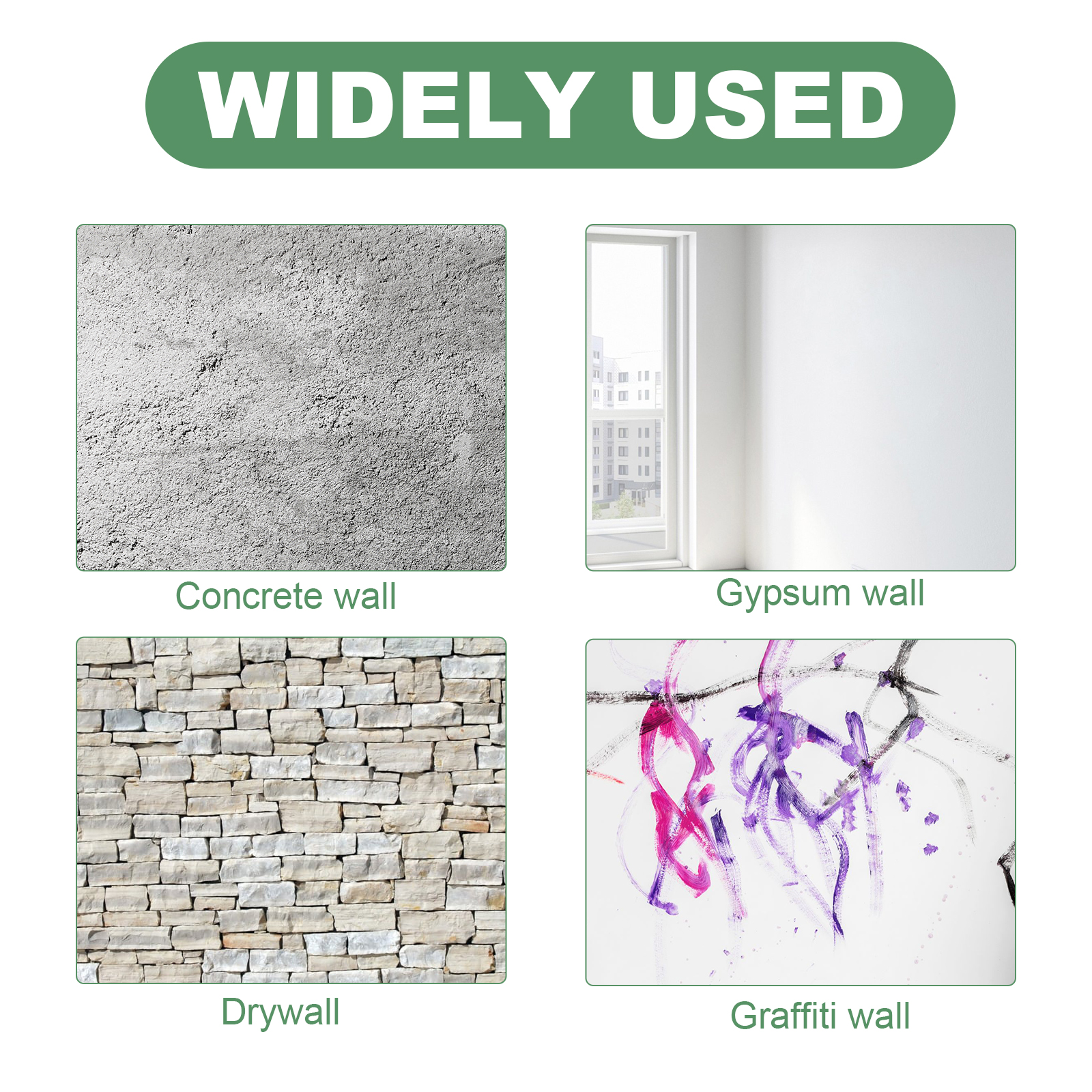 Wall repair plaster presented for concrete drywall and graffiti walls
