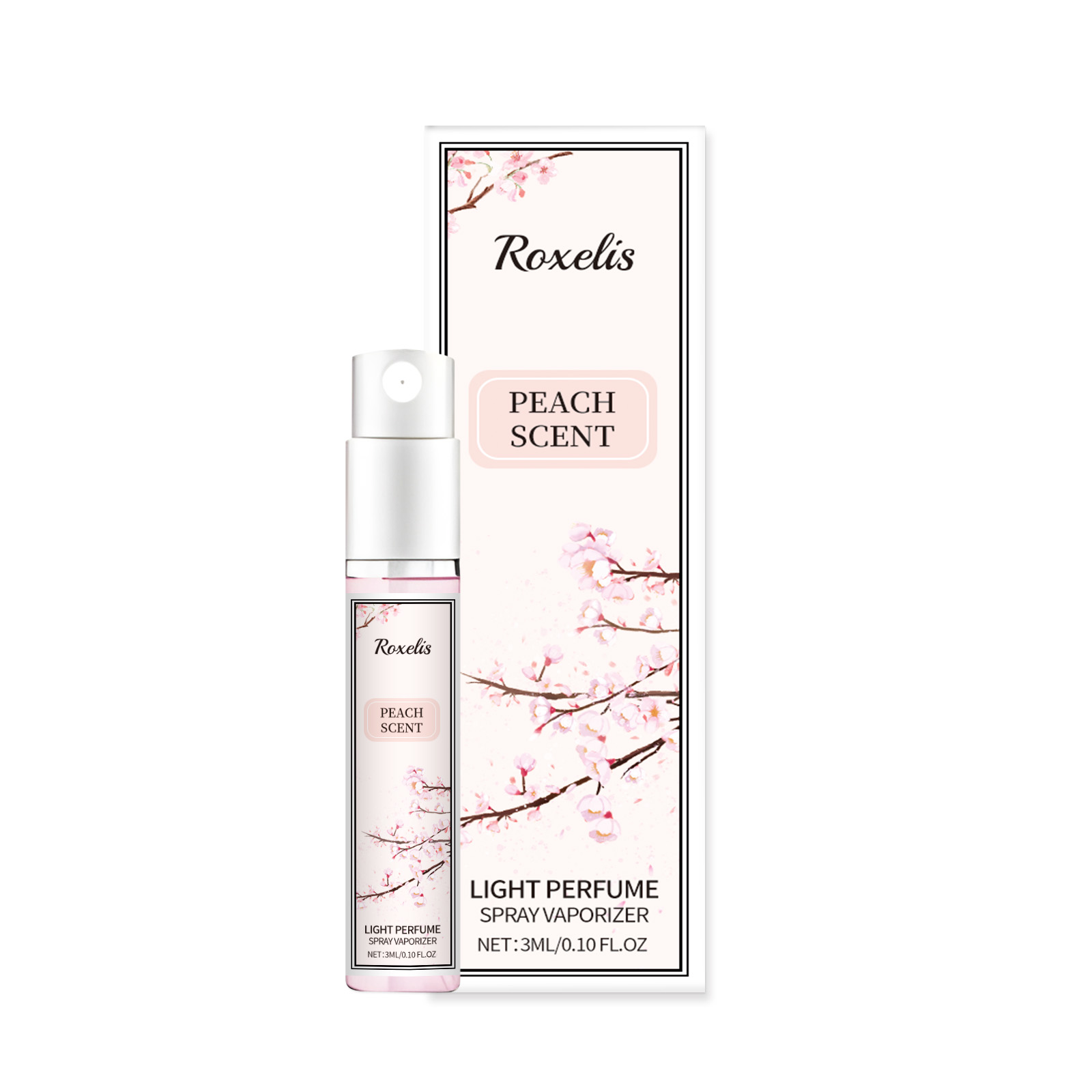 Peach perfume spray with decorative floral box
