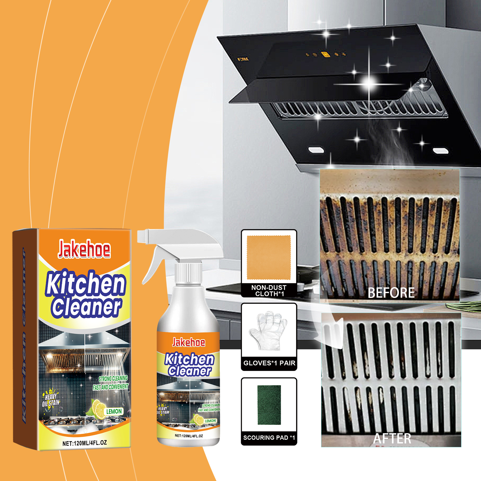 Range hood filter showing visible cleaning difference