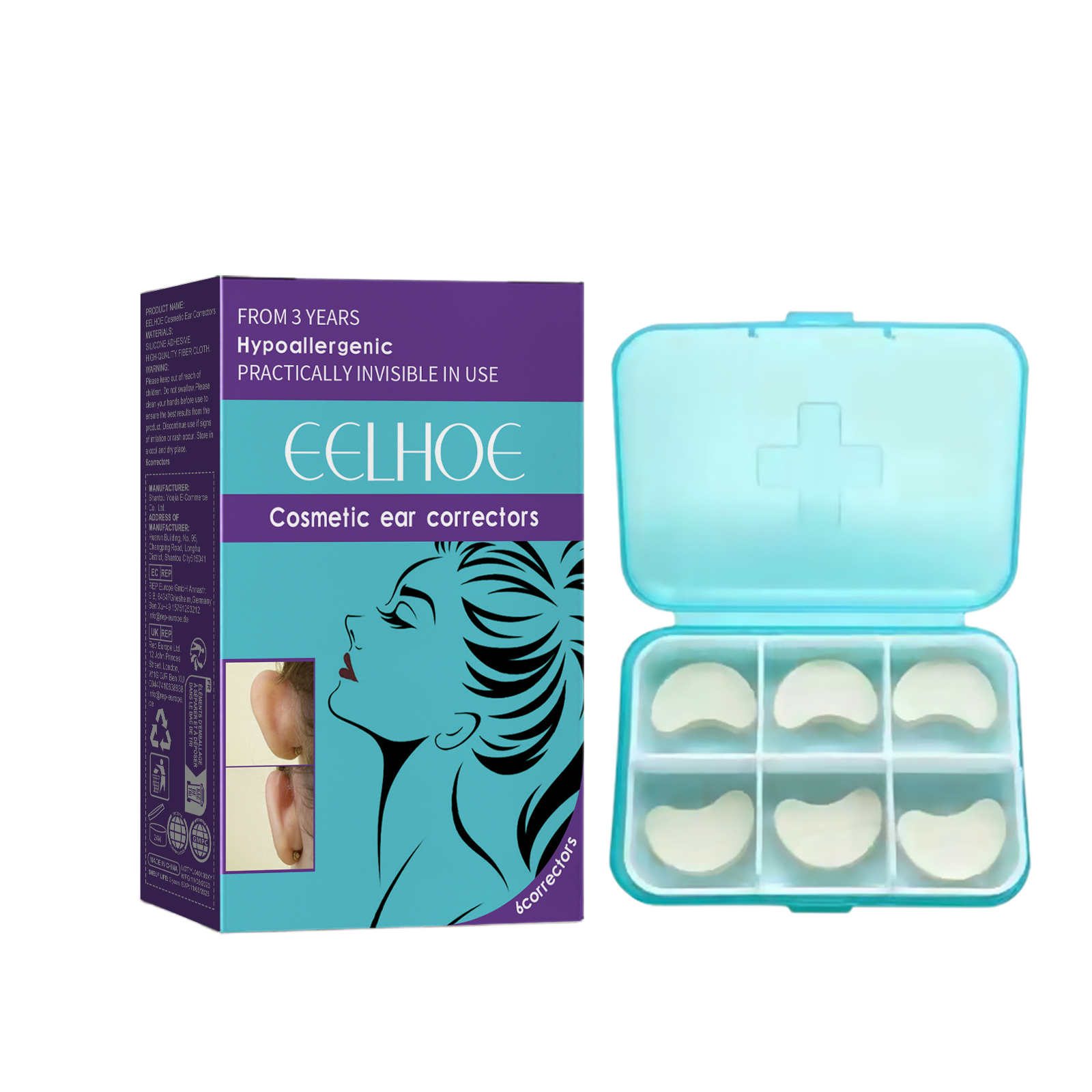 Cosmetic Ear Correctors, Ear Display Small Support Corrects Flapper Ear Pinna Shape Waterproof Ear