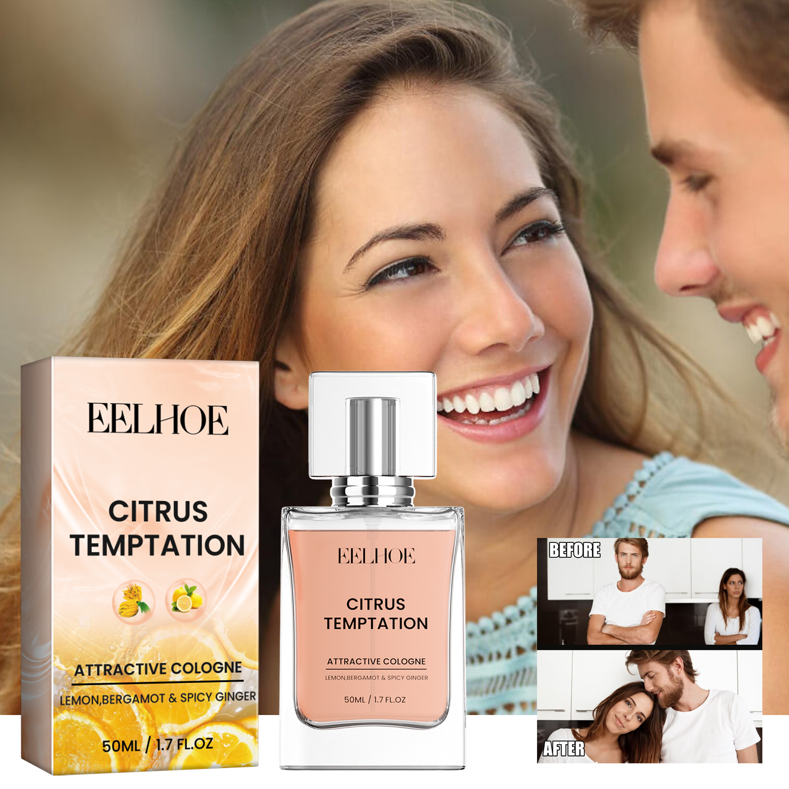 Couple enjoying an airy romantic fragrance moment