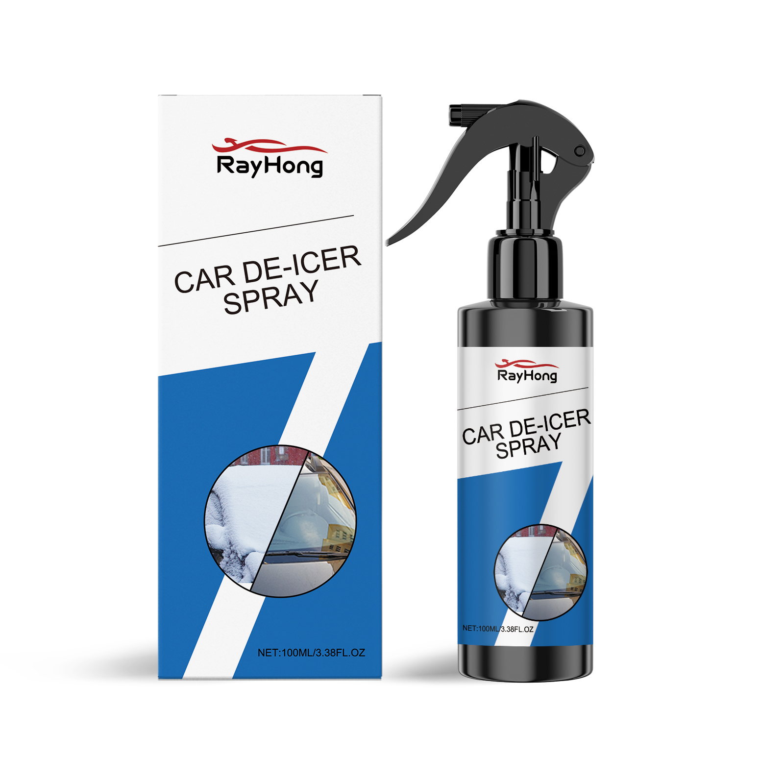 Rayhong Car De-Icer Spray, Car Windshield Windows Fast Defro