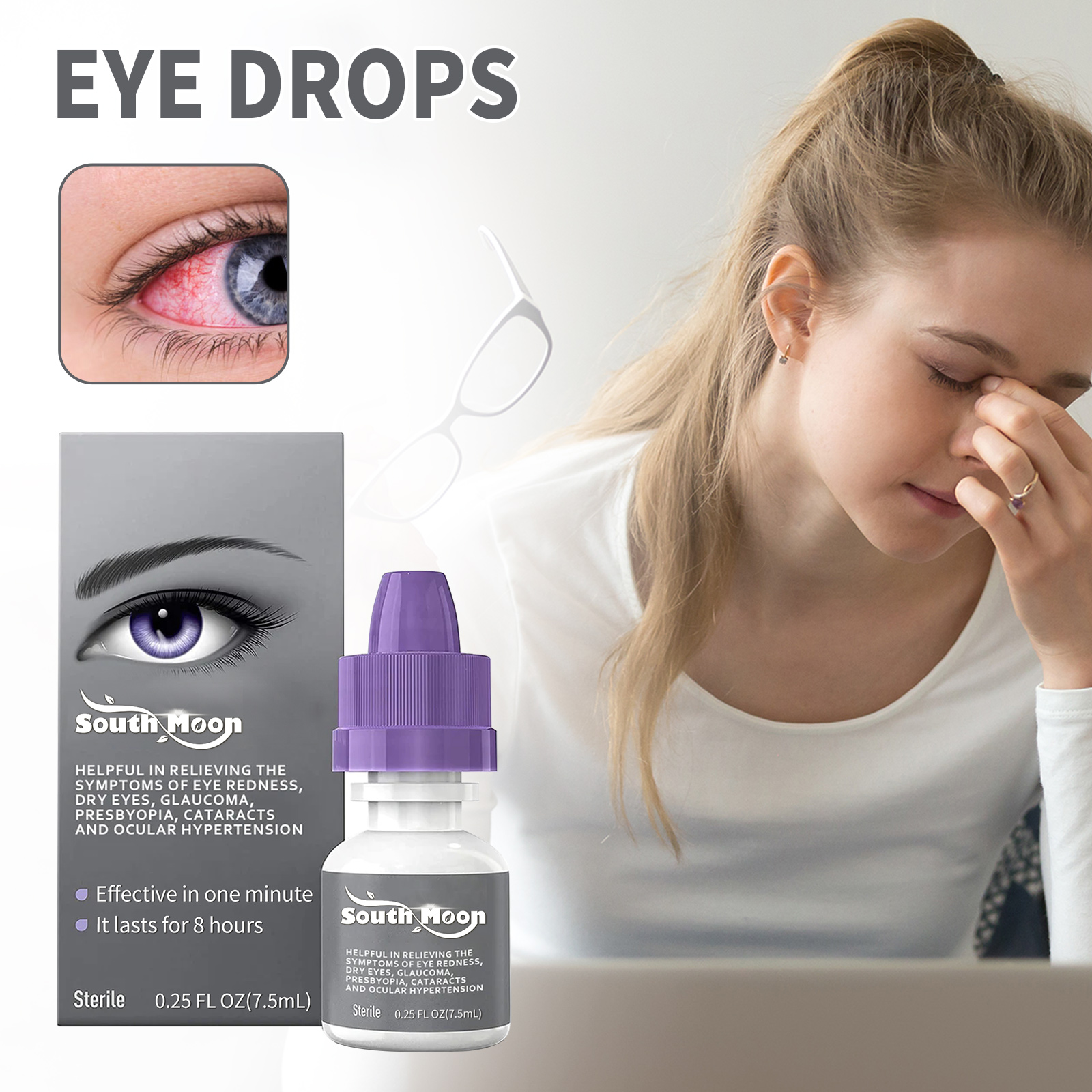 Eye Drops, Repair Eye Dry Tired Red And Giddy Eyes Care Solu