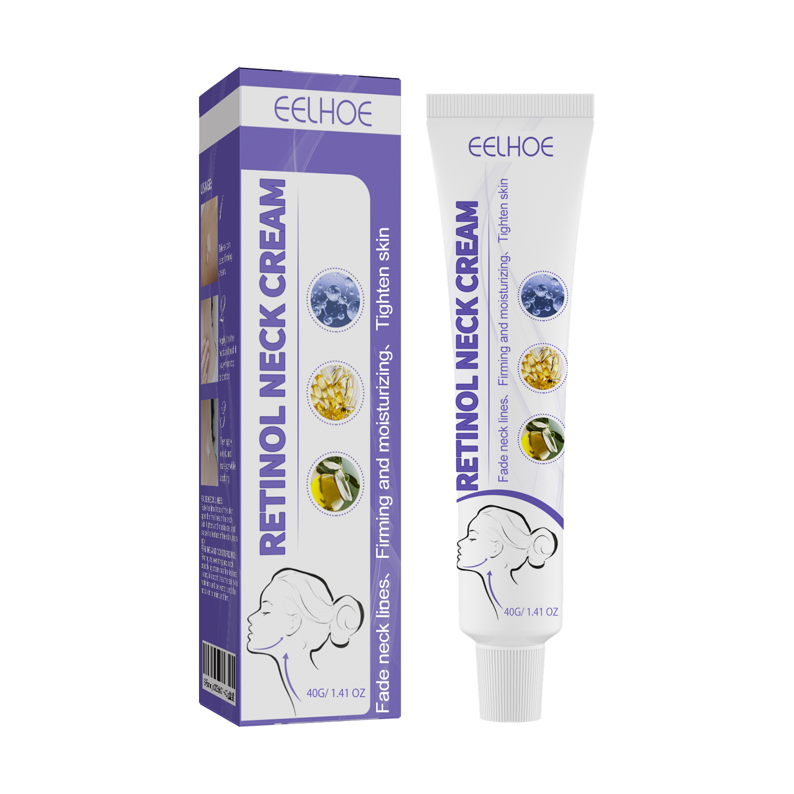 Retinol Neck Cream, Reduces Neck Lines, Moisturizes And Tigh