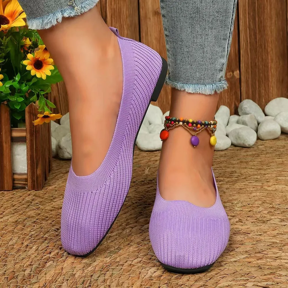 Flat bottomed lazy single shoe women's flying woven breathable casual versatile bean shoes image 3