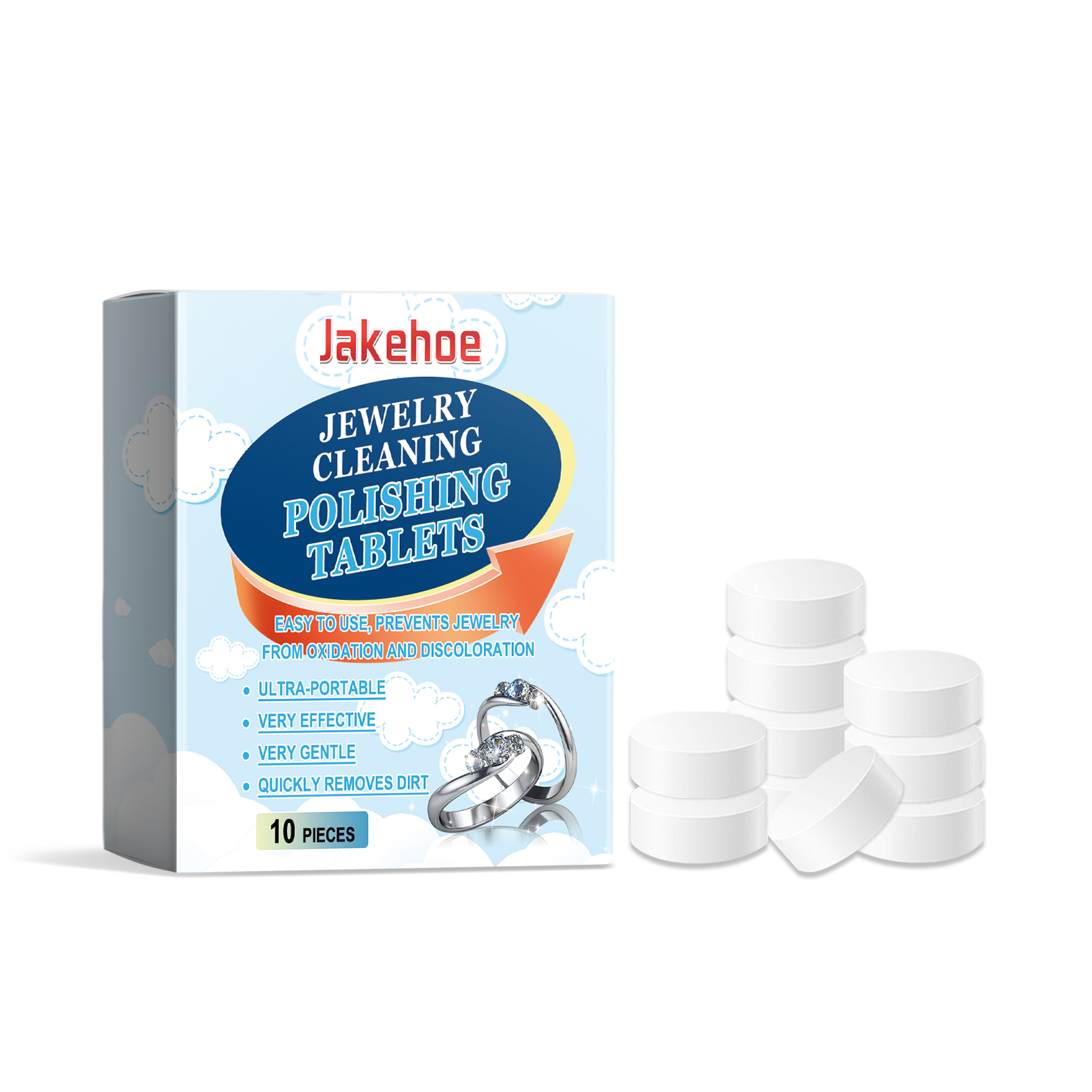 Compact jewelry tablet box with multiple white tablets
