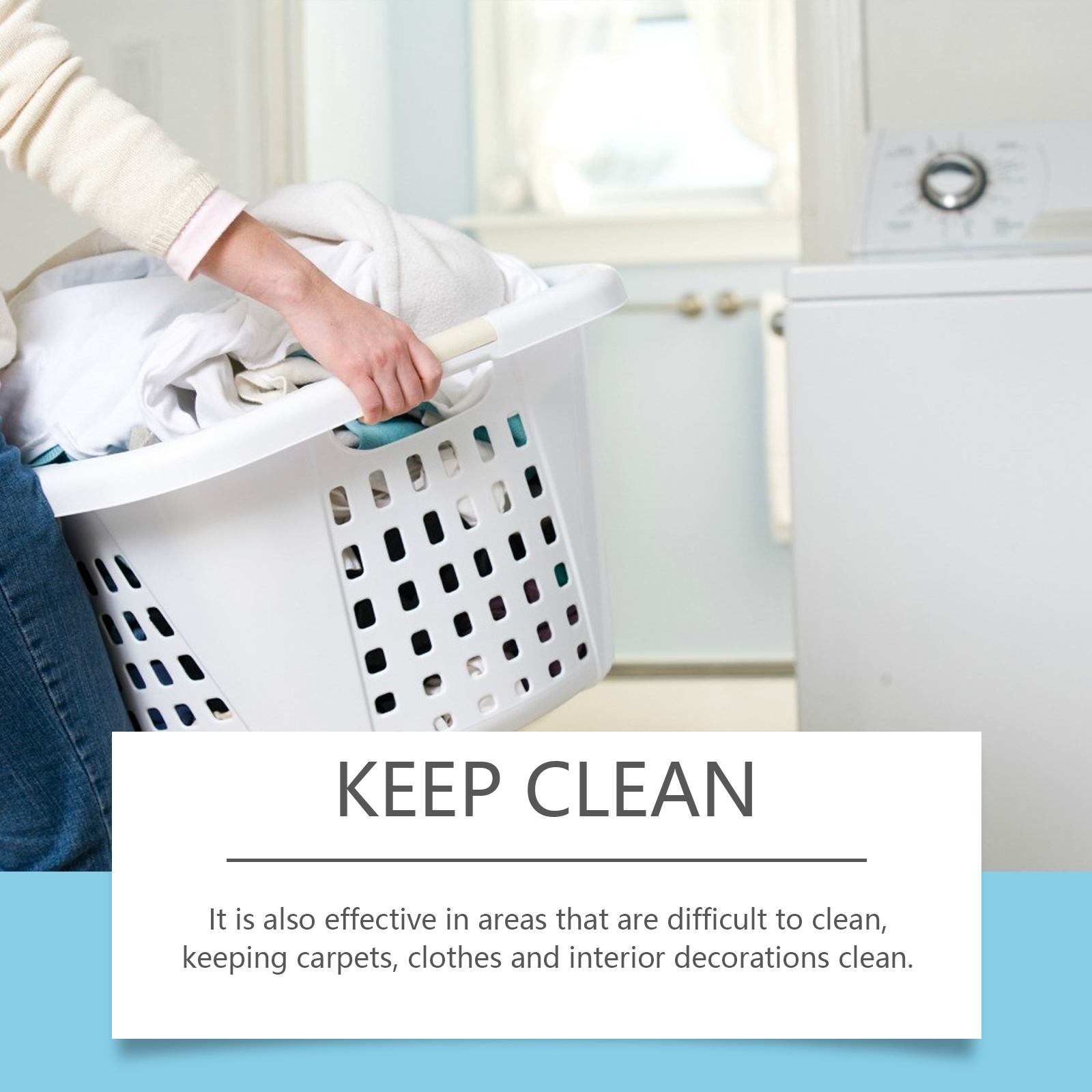 Household laundry scene with cleaner and fabric surfaces