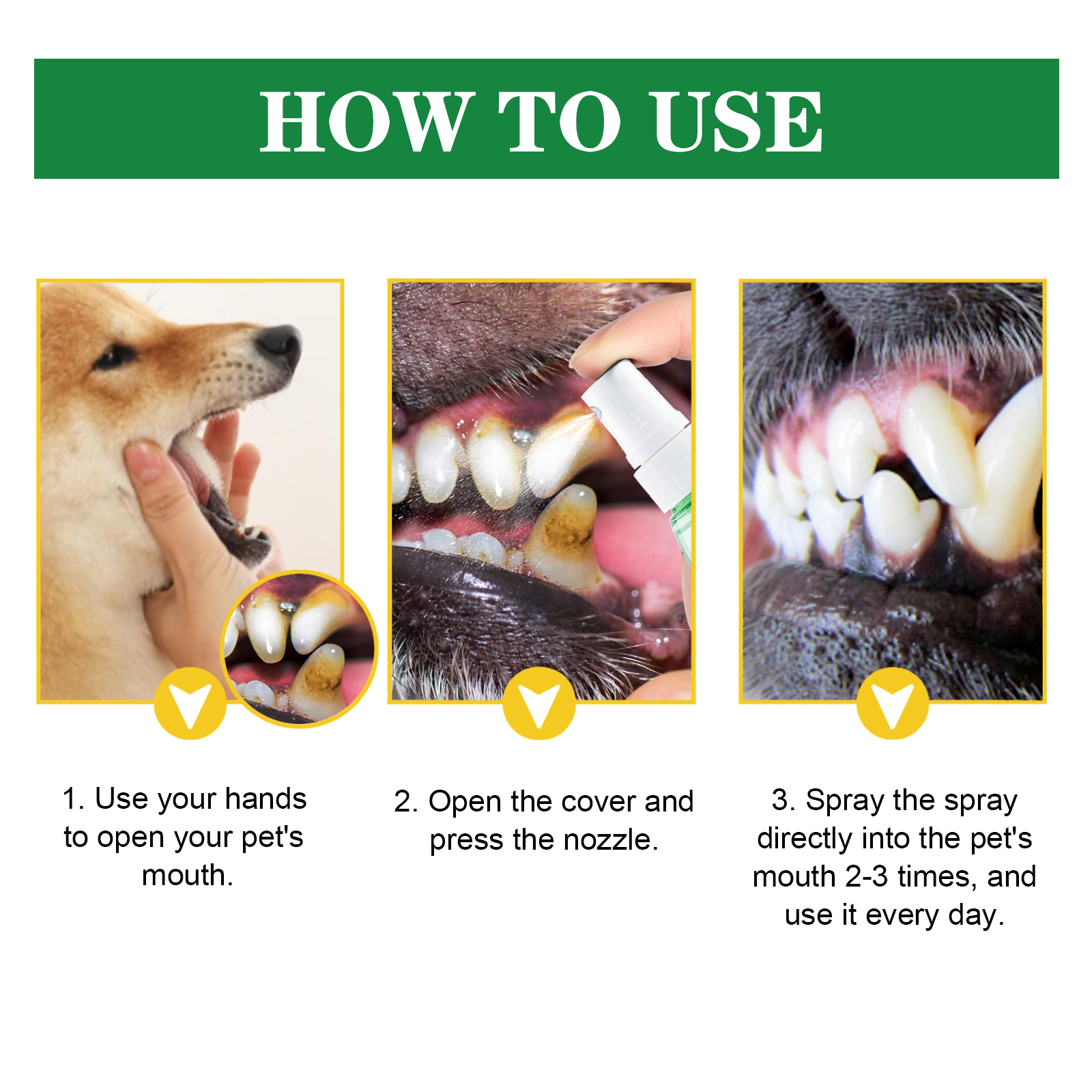 Hand applying fine mist pet oral spray