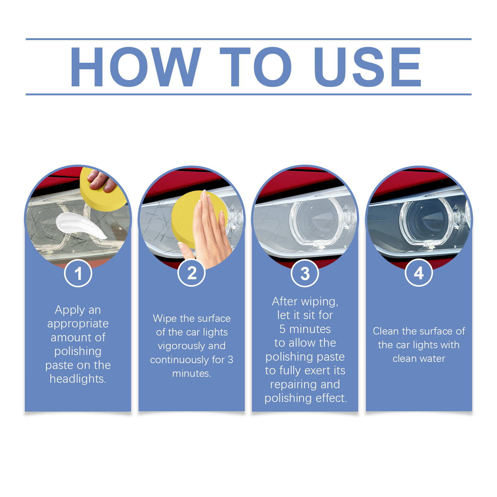 Car Headlight Care Cream Dust Brightening Clean Yellow Polis