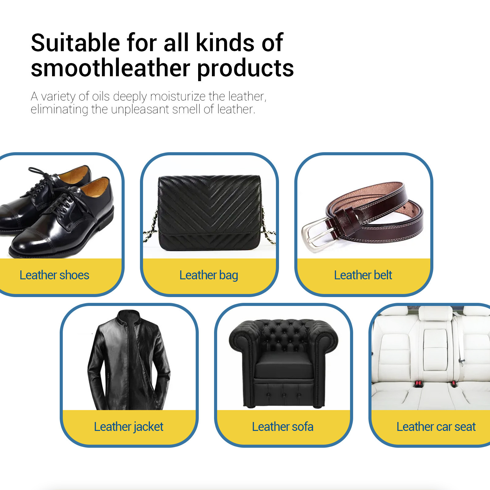 Leather polish suitable for shoes bags furniture and car seats