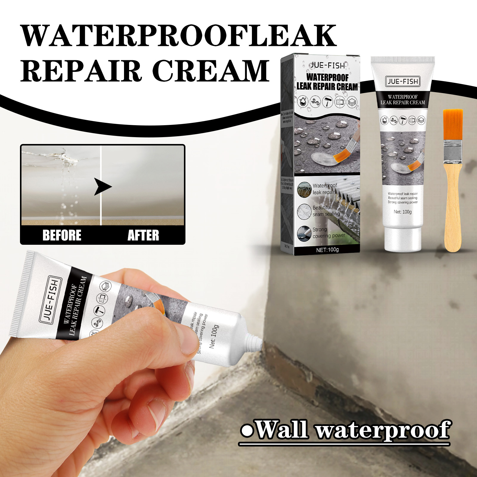 Jue-Fish Waterproof Repair Plaster, Wall Waterproof Repair P