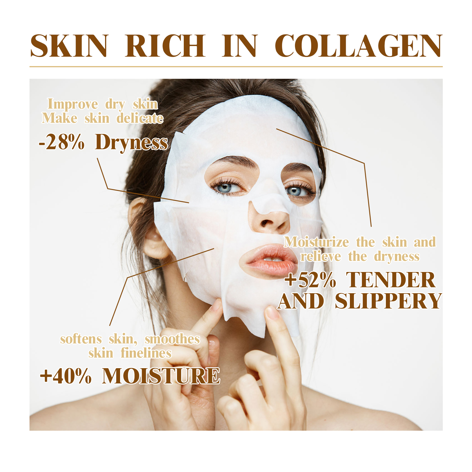 Sheet mask worn during an at-home skincare routine