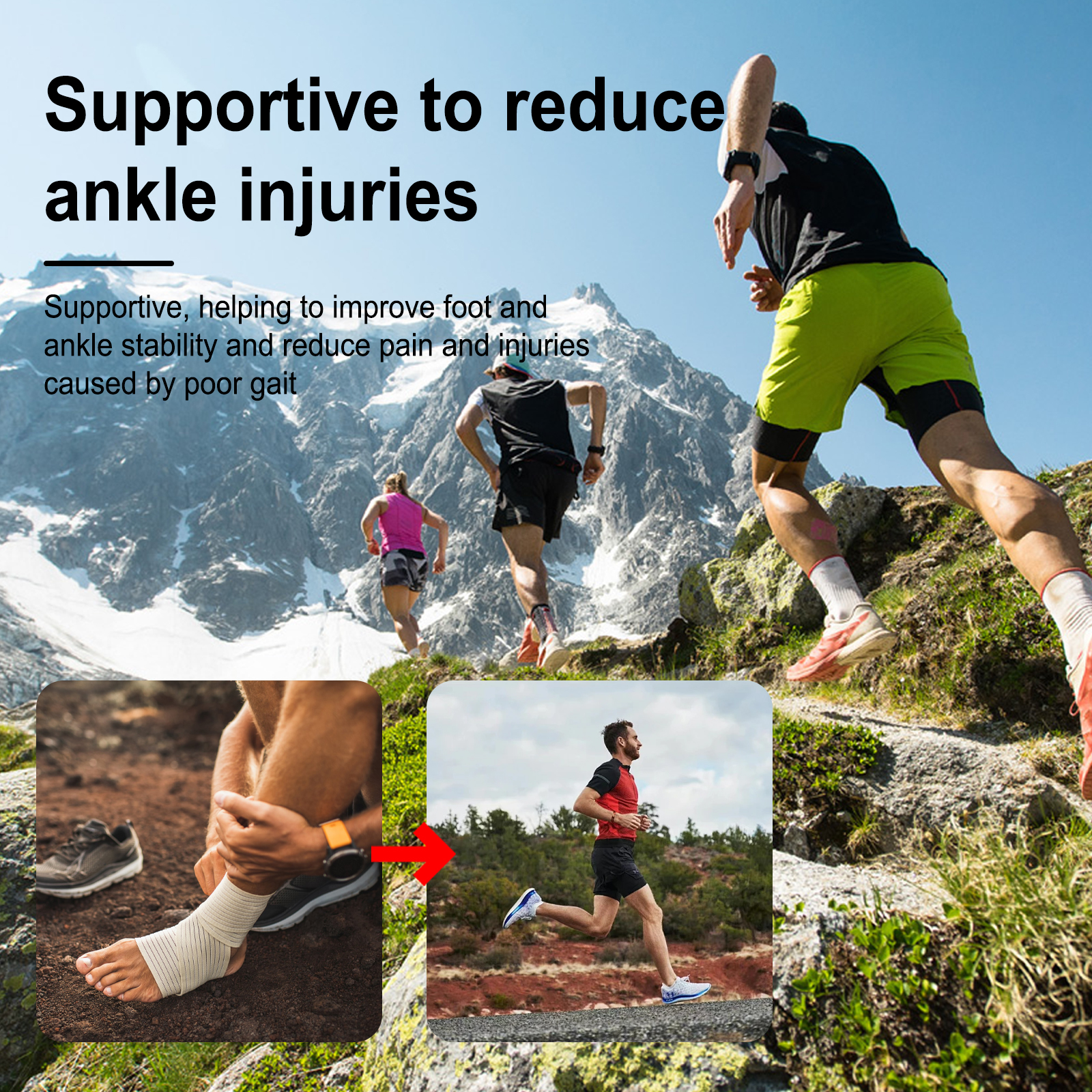 Hiking scene showing supportive athletic footwear outdoors