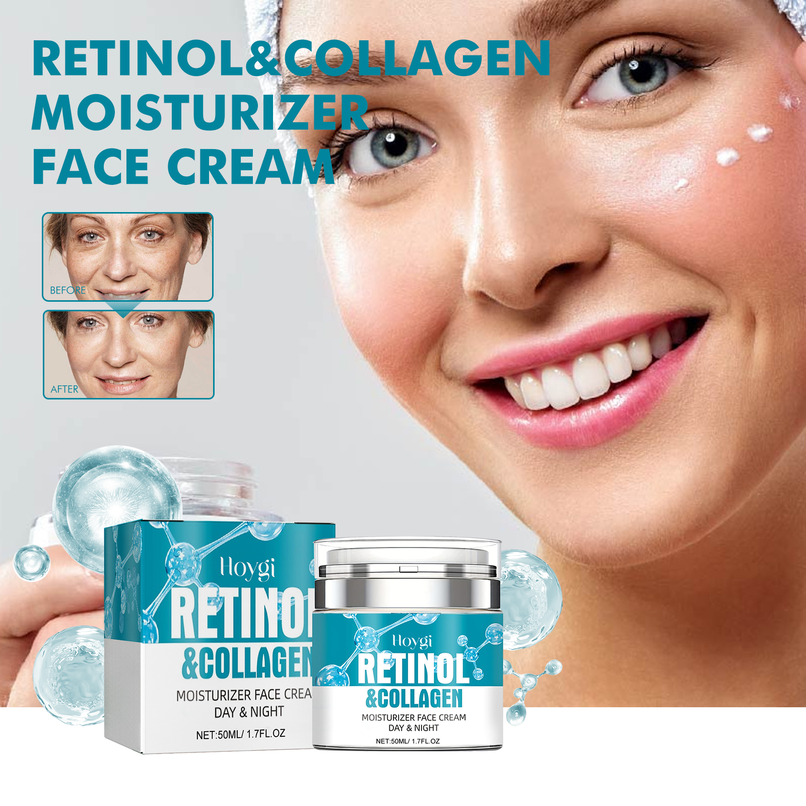 Woman using moisturizer in a simple skincare routine