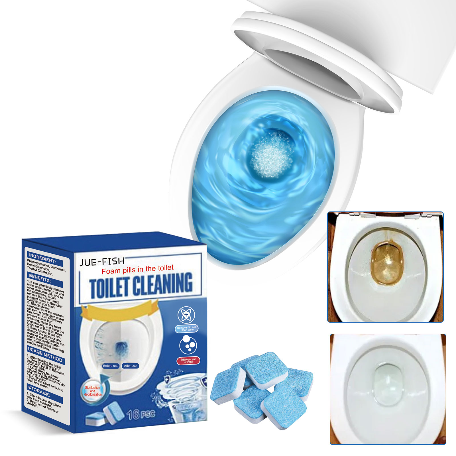Toilet Effervescent Tablet, Toilet Decontamination Cleaning 