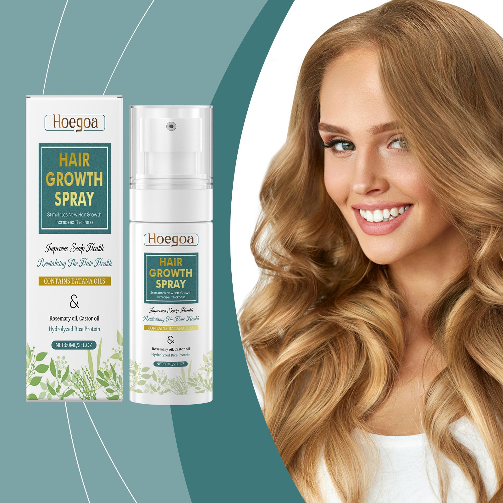 Woman with long fuller-looking glossy hair