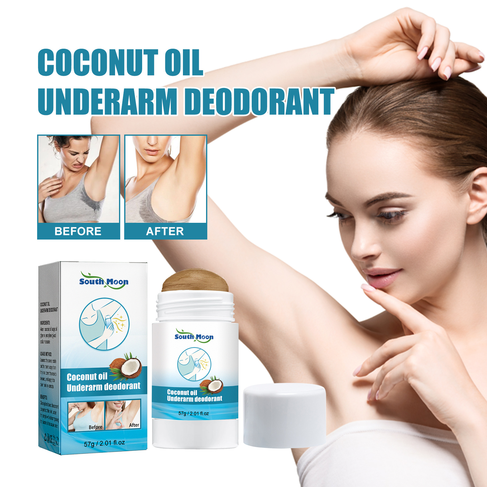 Coconut Oil Underarm Deodorant, Lighten Underarm Odor Refres