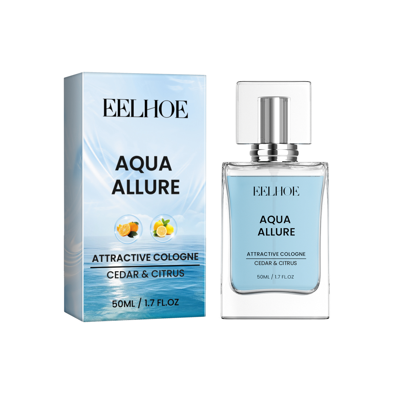Aqua Allure glass bottle with coordinated retail box