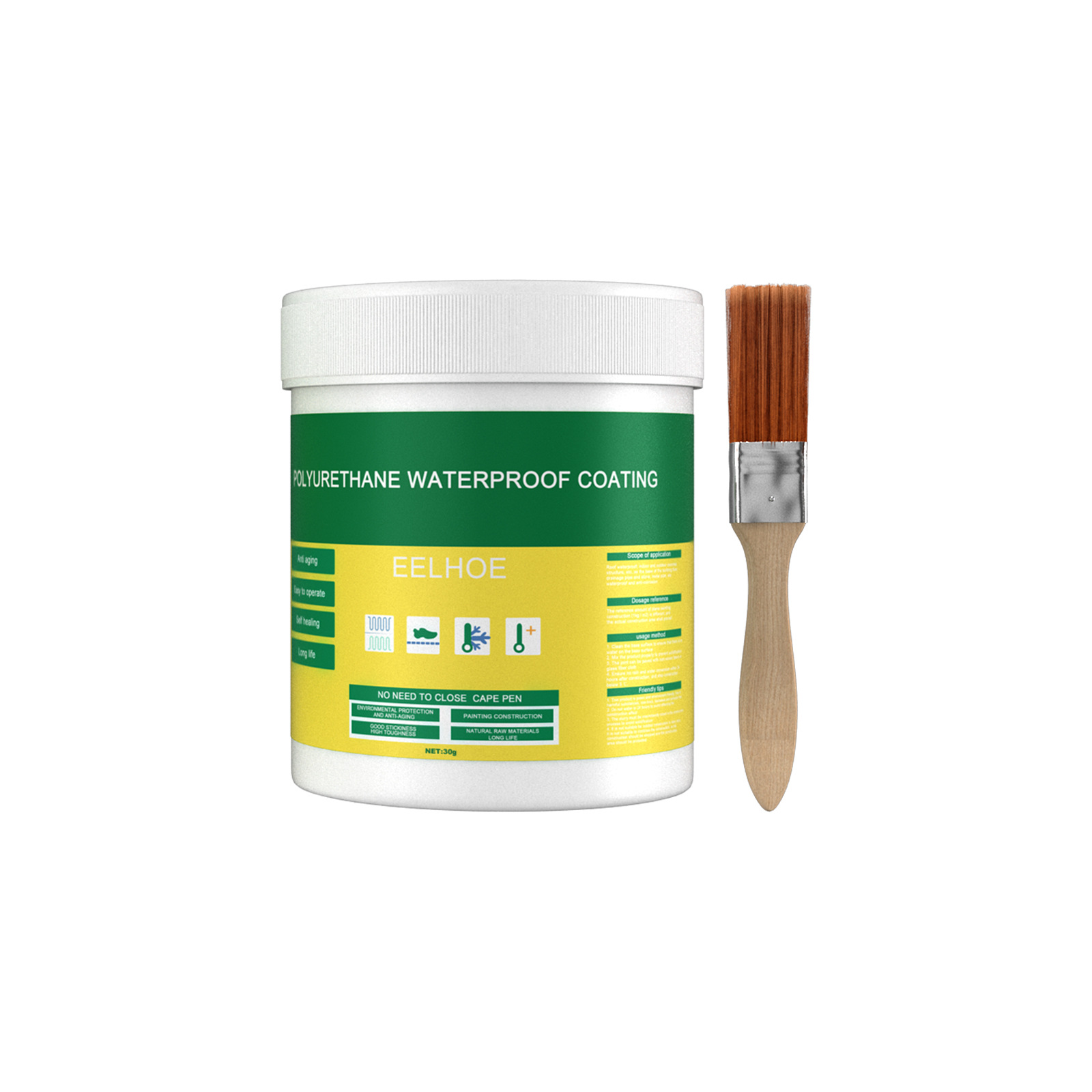 Polyurethane waterproof coating tub with bright label