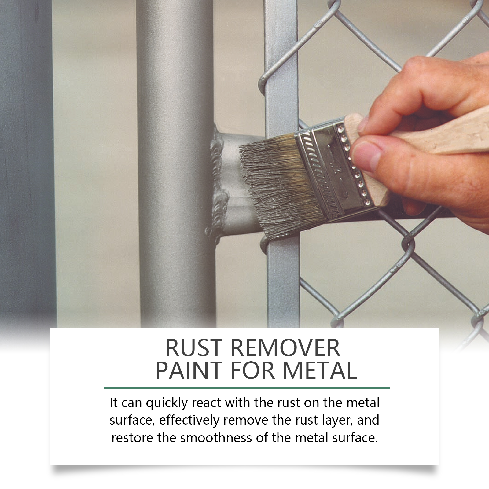 Controlled brush coverage on rusty metal post