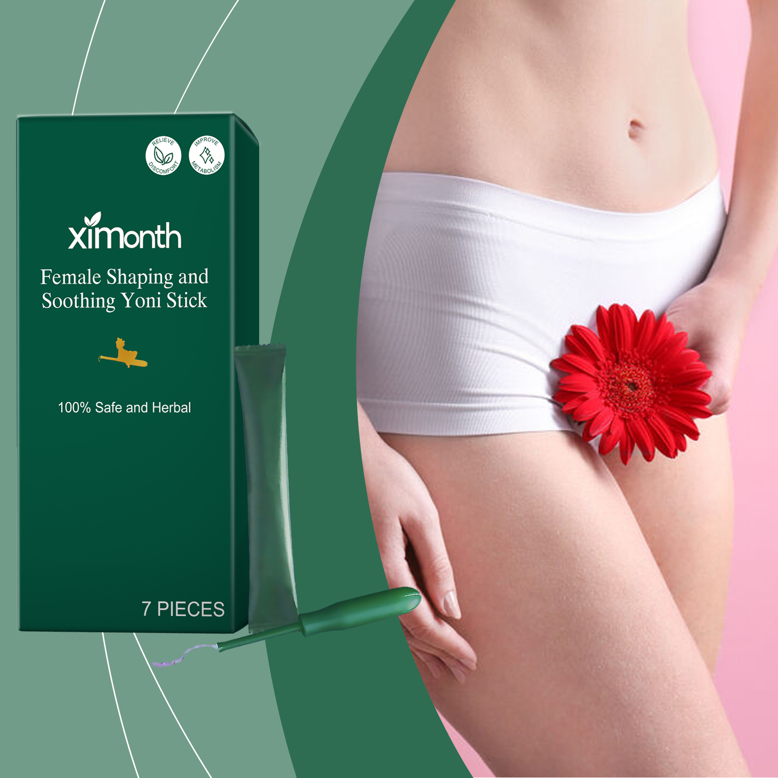 Sealed feminine care stick shown in intimate care setting