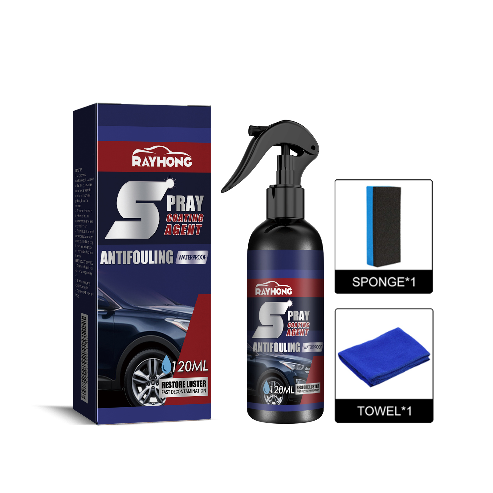 Coating Agent Spray, Maintenance Paint Decontamination Black