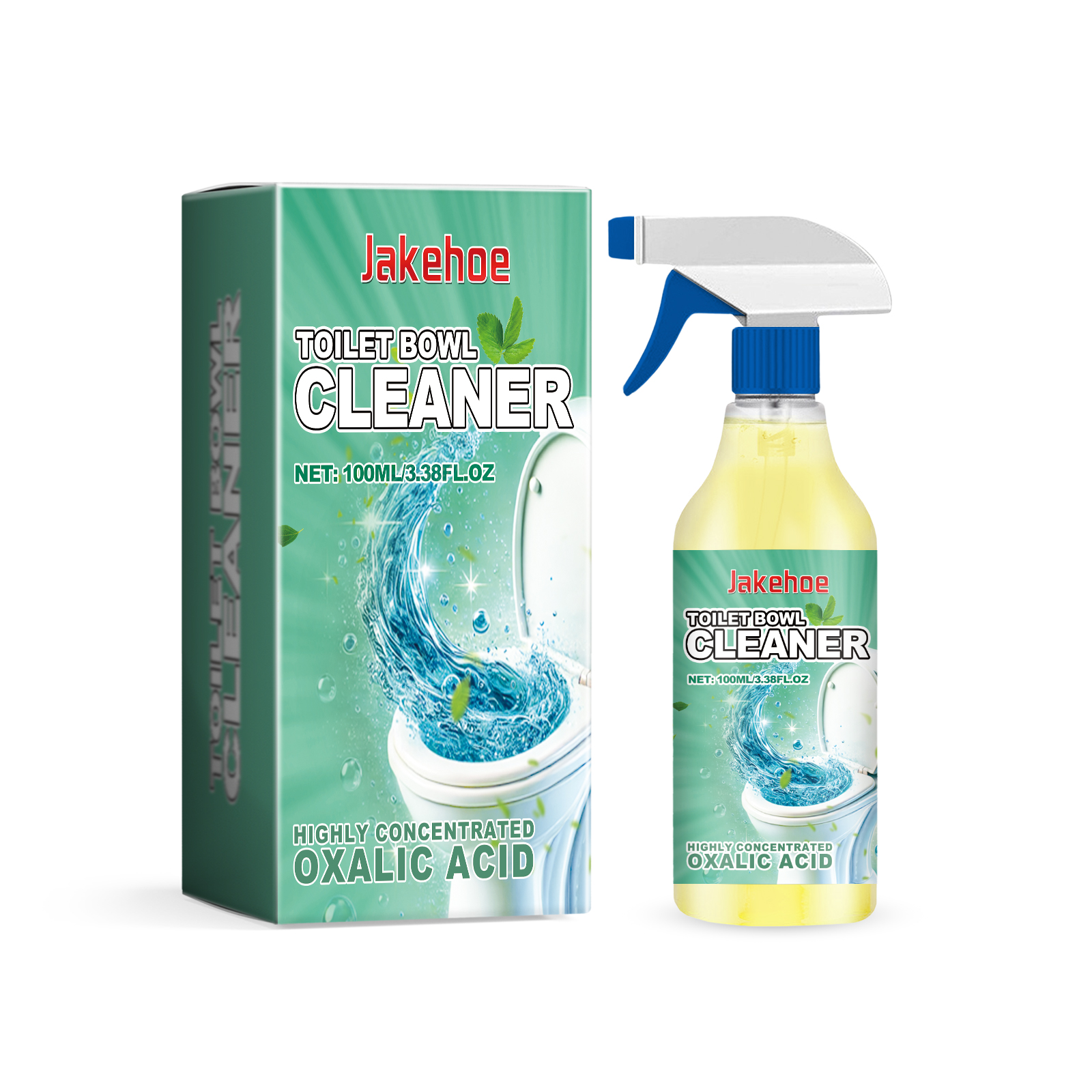 Blue and white trigger spray cleaner bottle