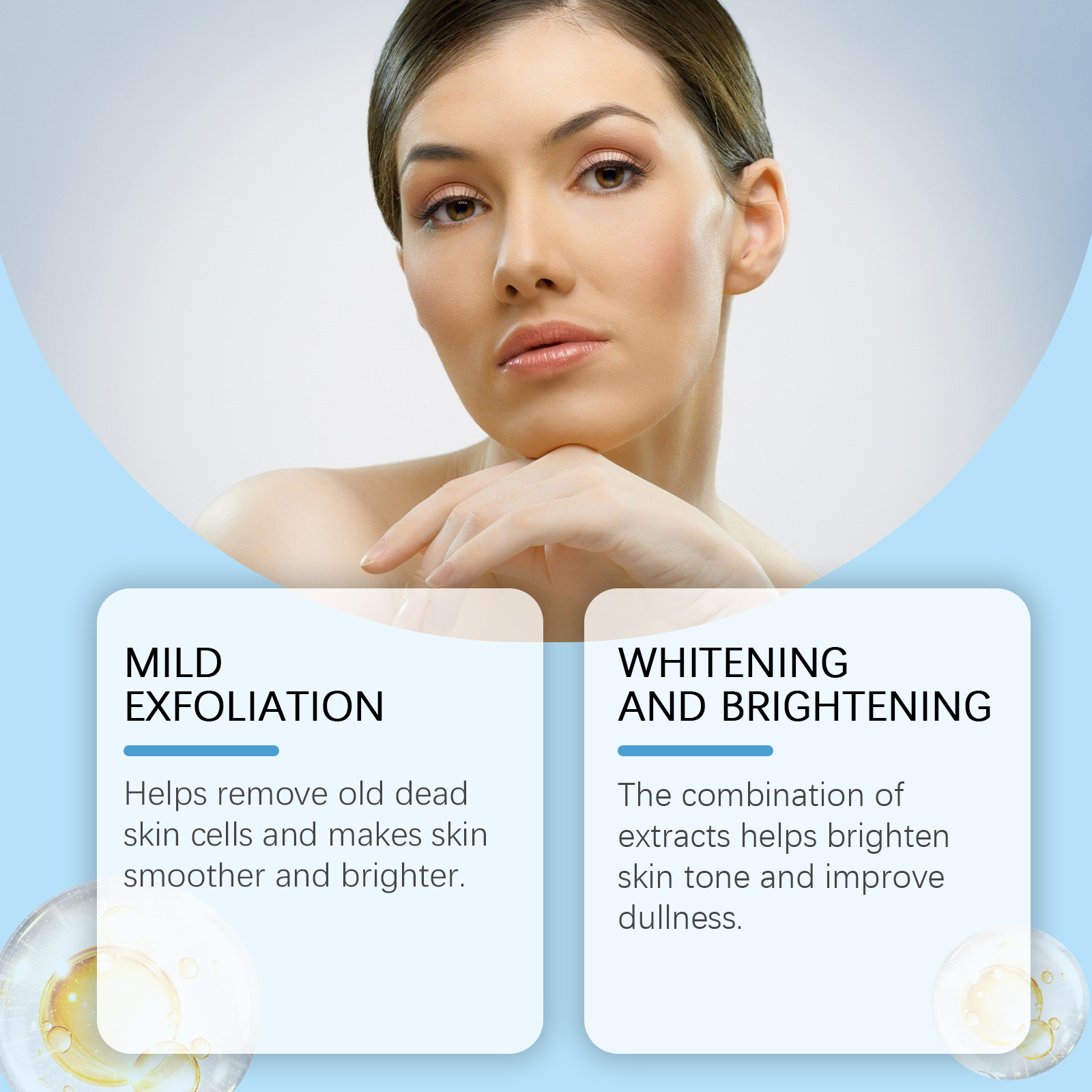 Liquid exfoliant skincare benefit illustration