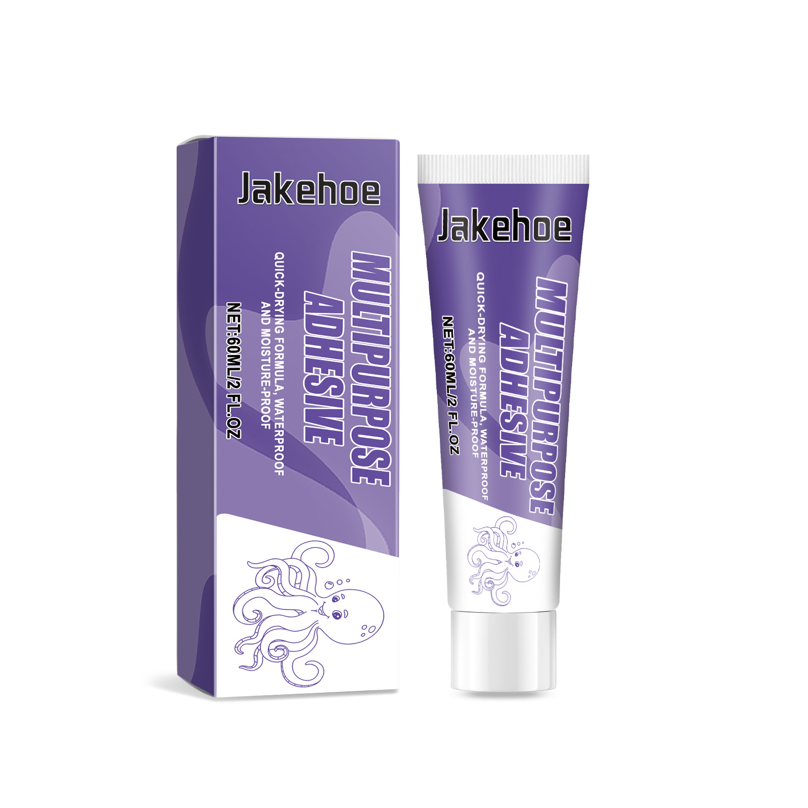 Purple squeeze tube and carton on repair surface