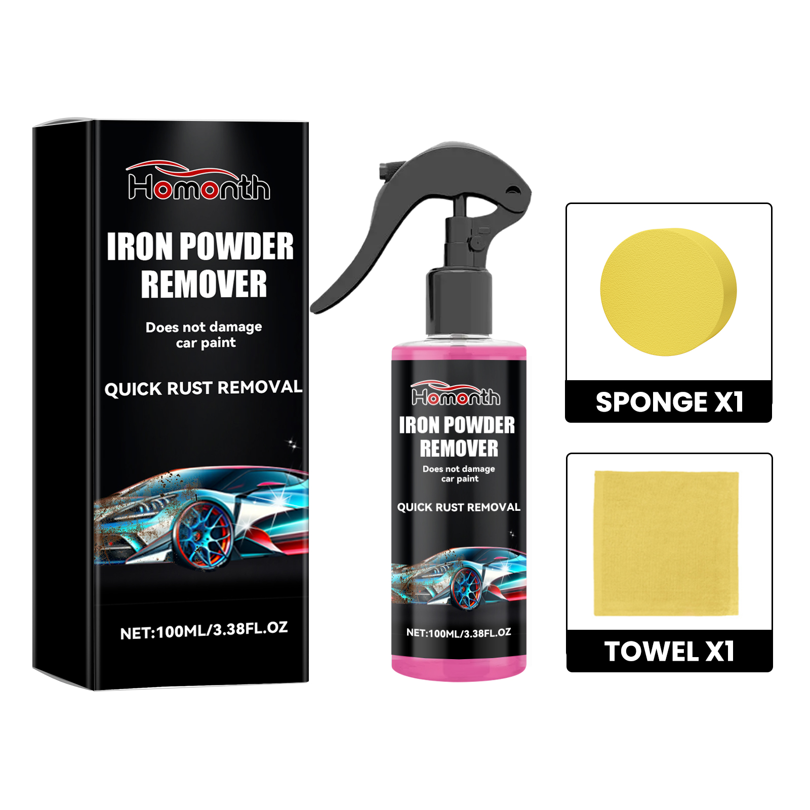 Iron Powder Remover, Car Cleaning Refurbished Rust Removing 
