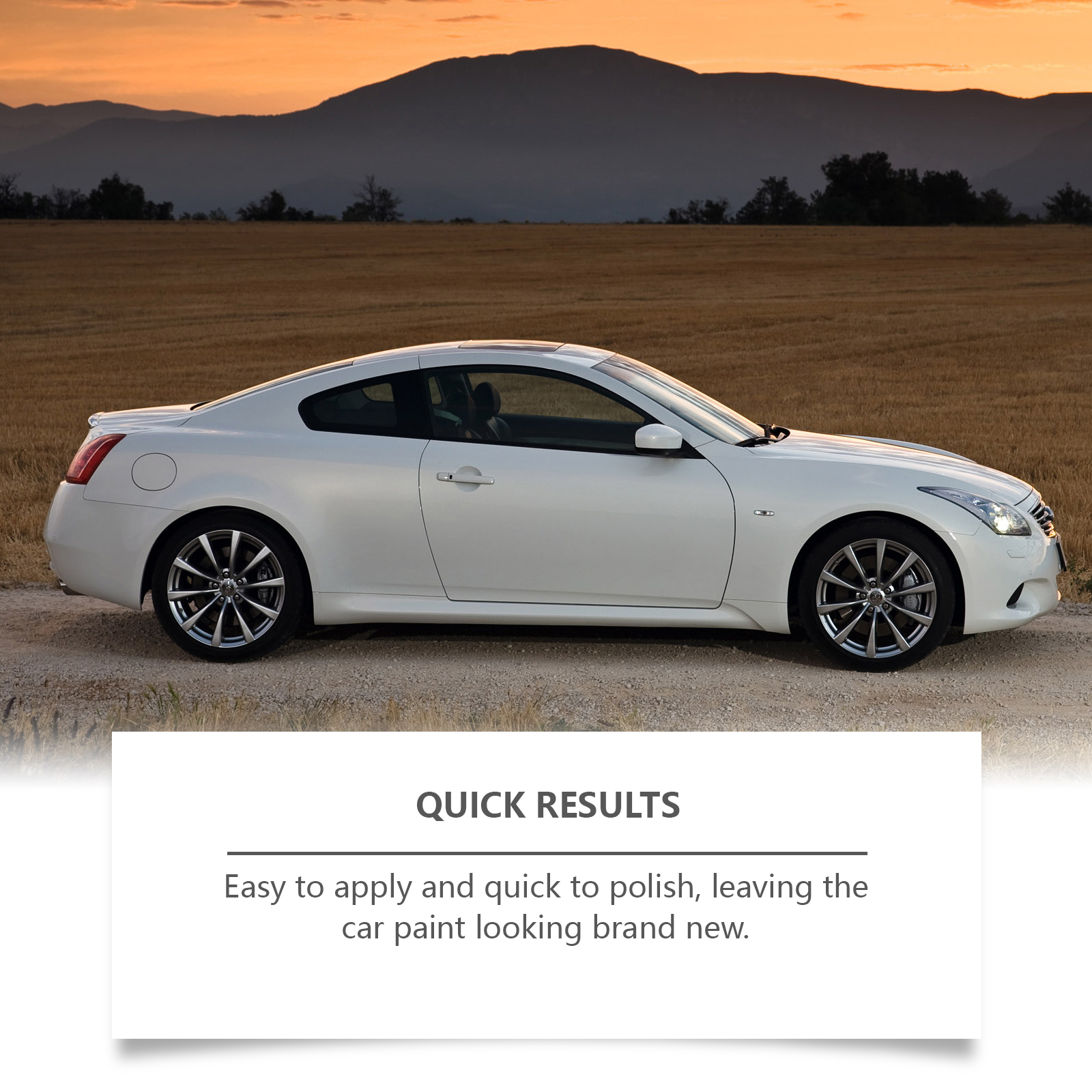 White car with bright polished-looking paint outdoors
