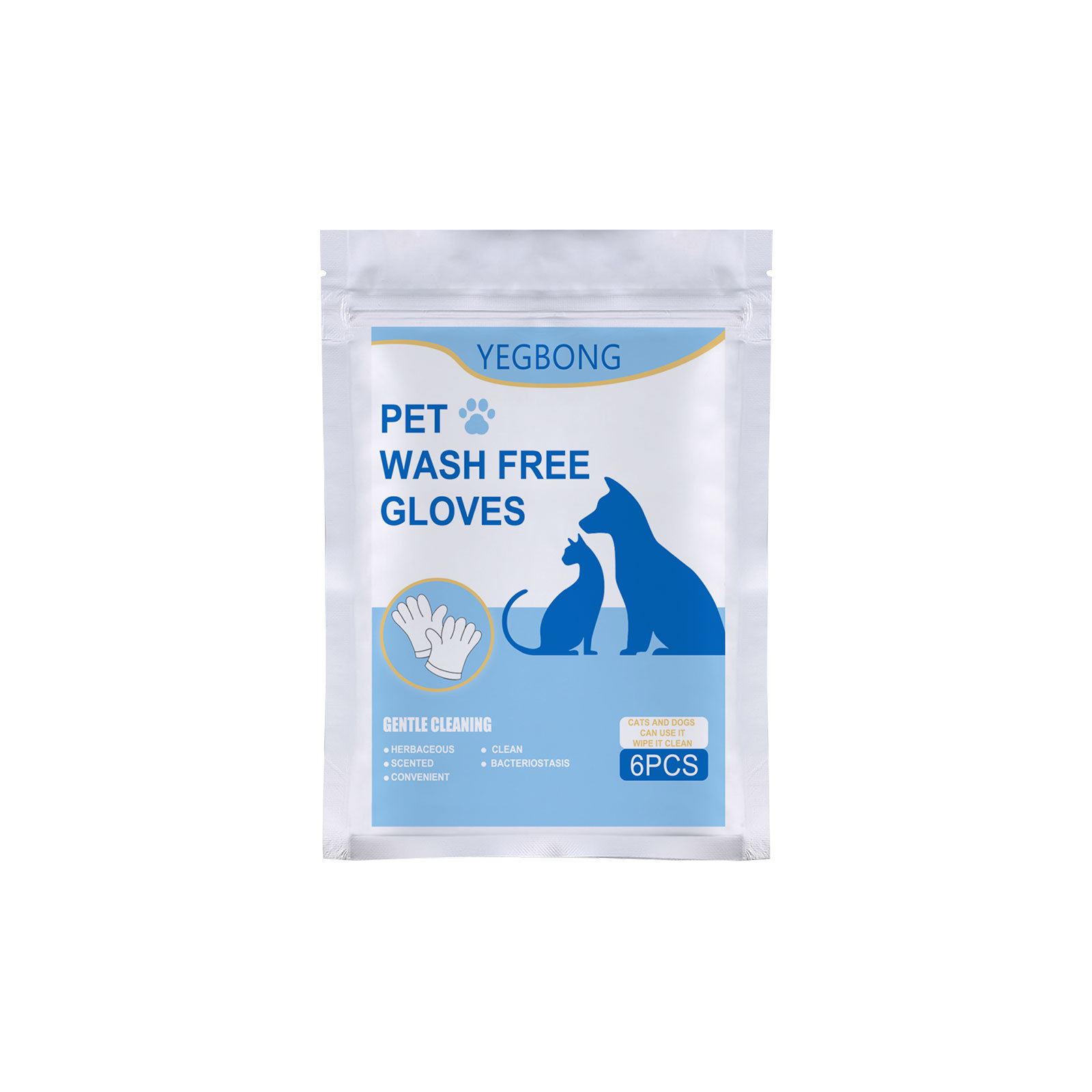 Pet Herbal Gloves, Cleaning Wipes No-Bath No-Wash Non-Woven 