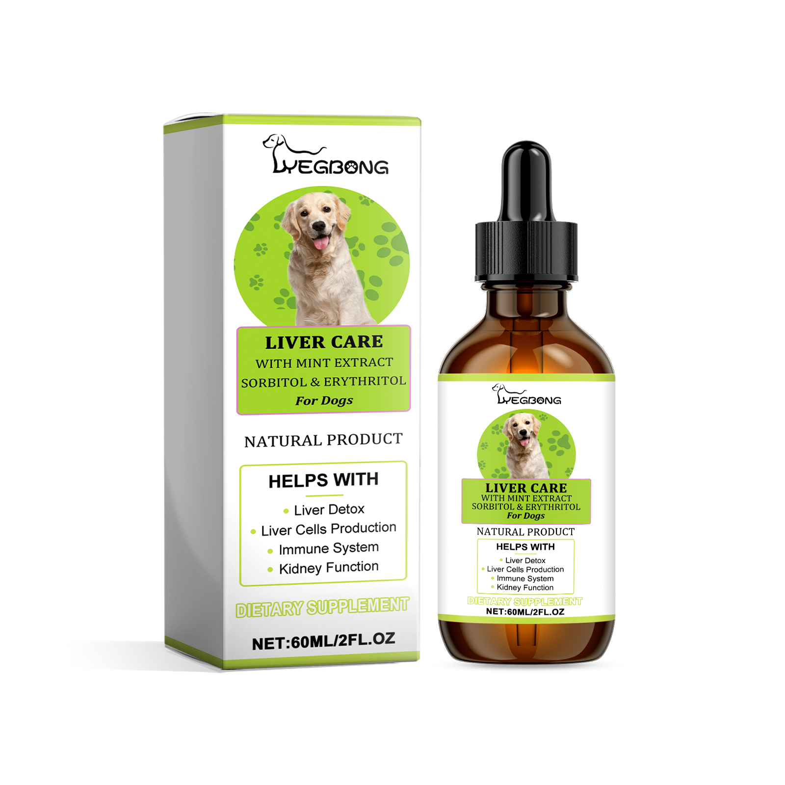 Dog Care Drops front label with milk thistle extract