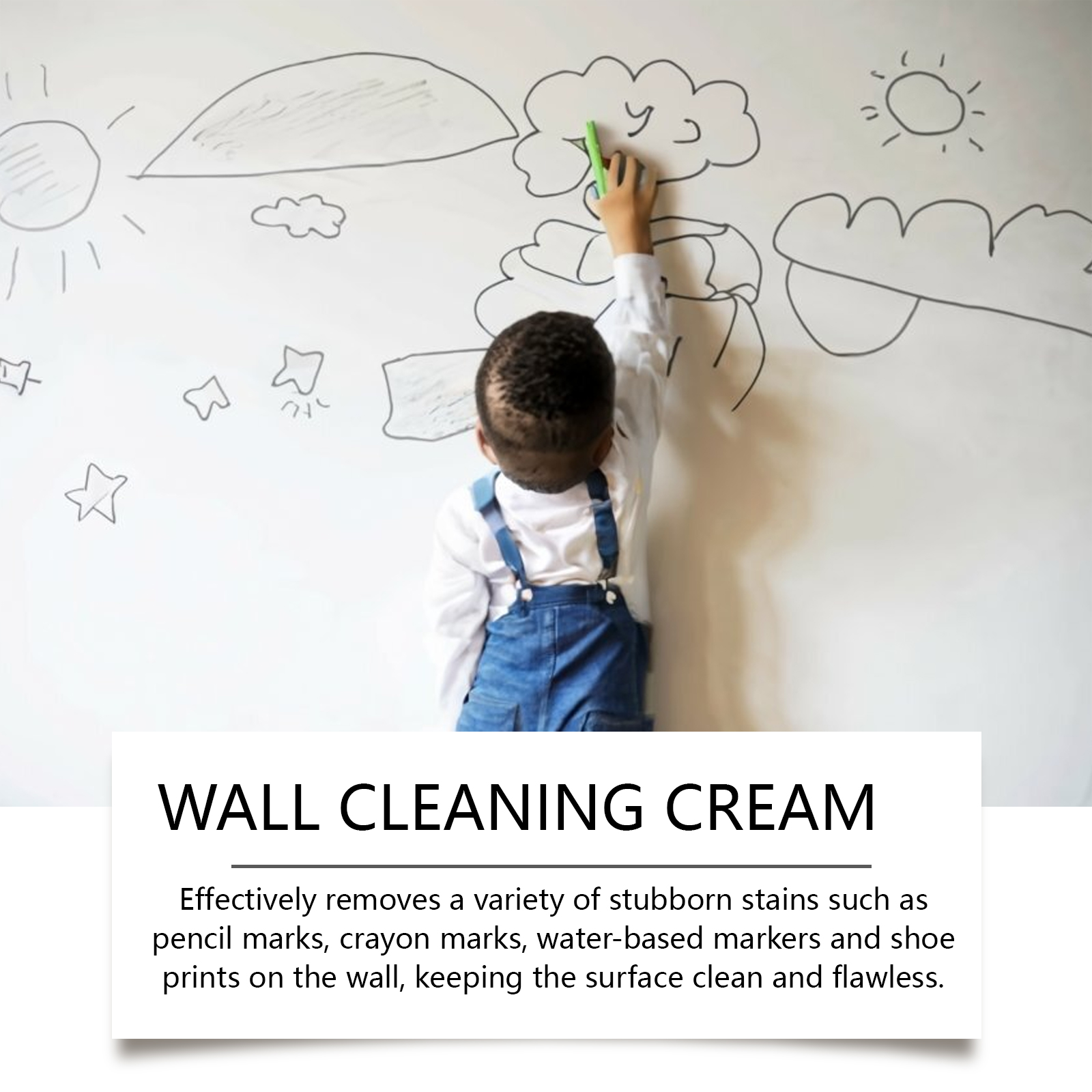 Wall cleaning cream texture and practical jar detail
