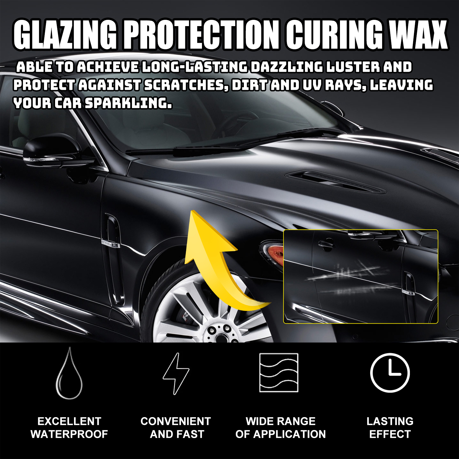 Solid wax tin with dedicated yellow application sponge