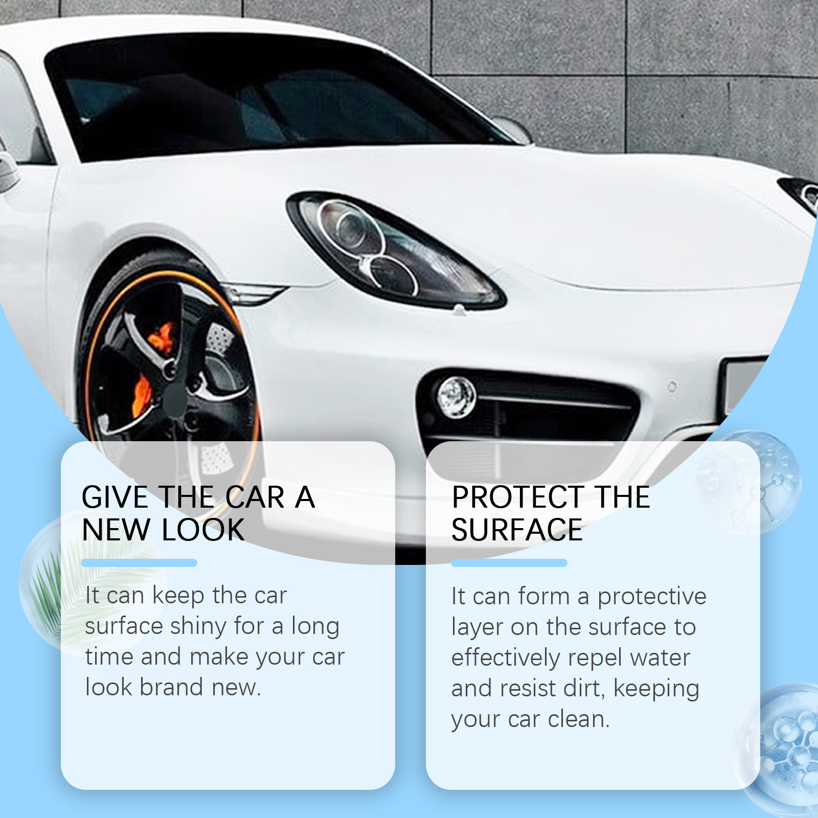 Glossy white car exterior showing protected finish