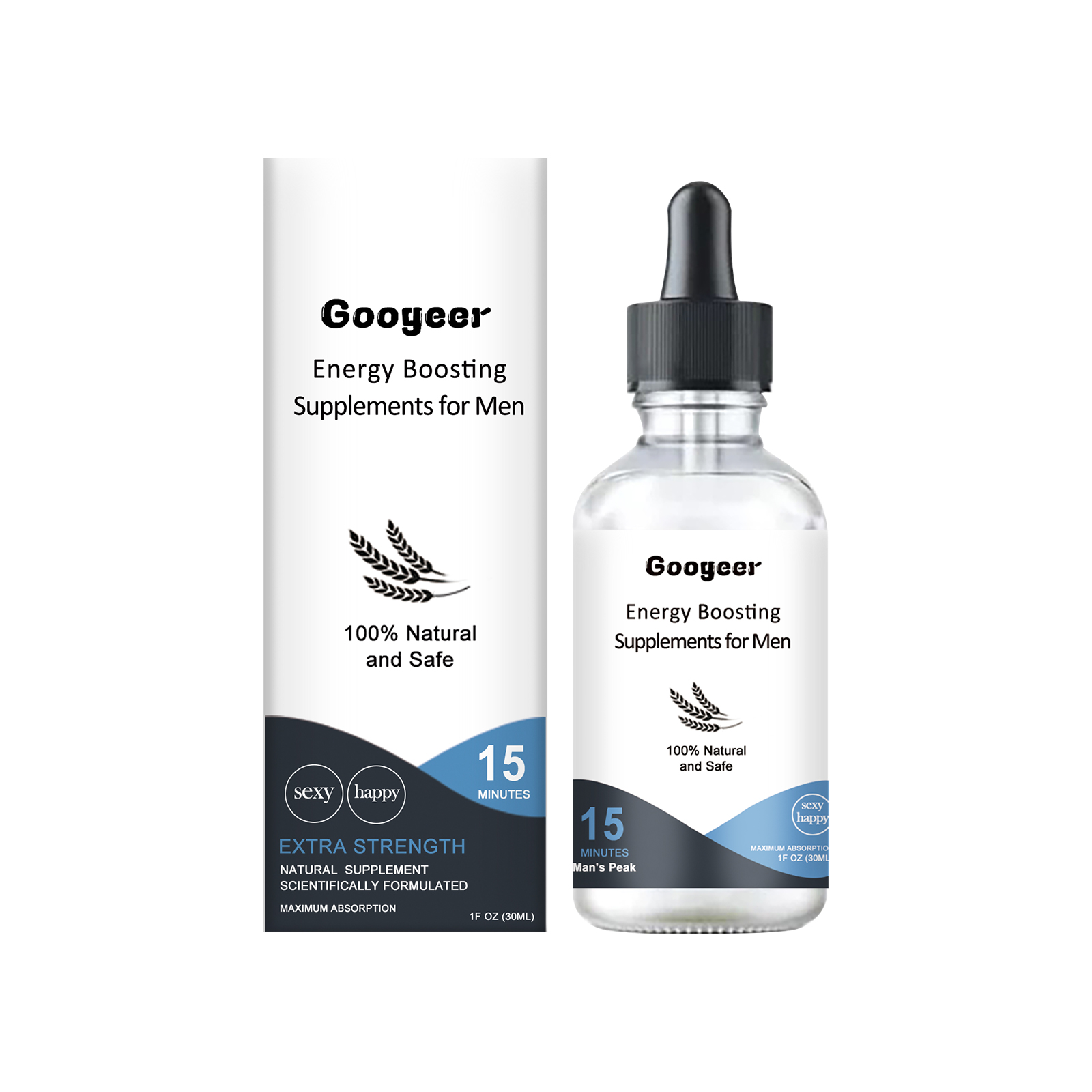 Premium glass dropper bottle with black ribbed cap, representing maximum absorption and precise dosing