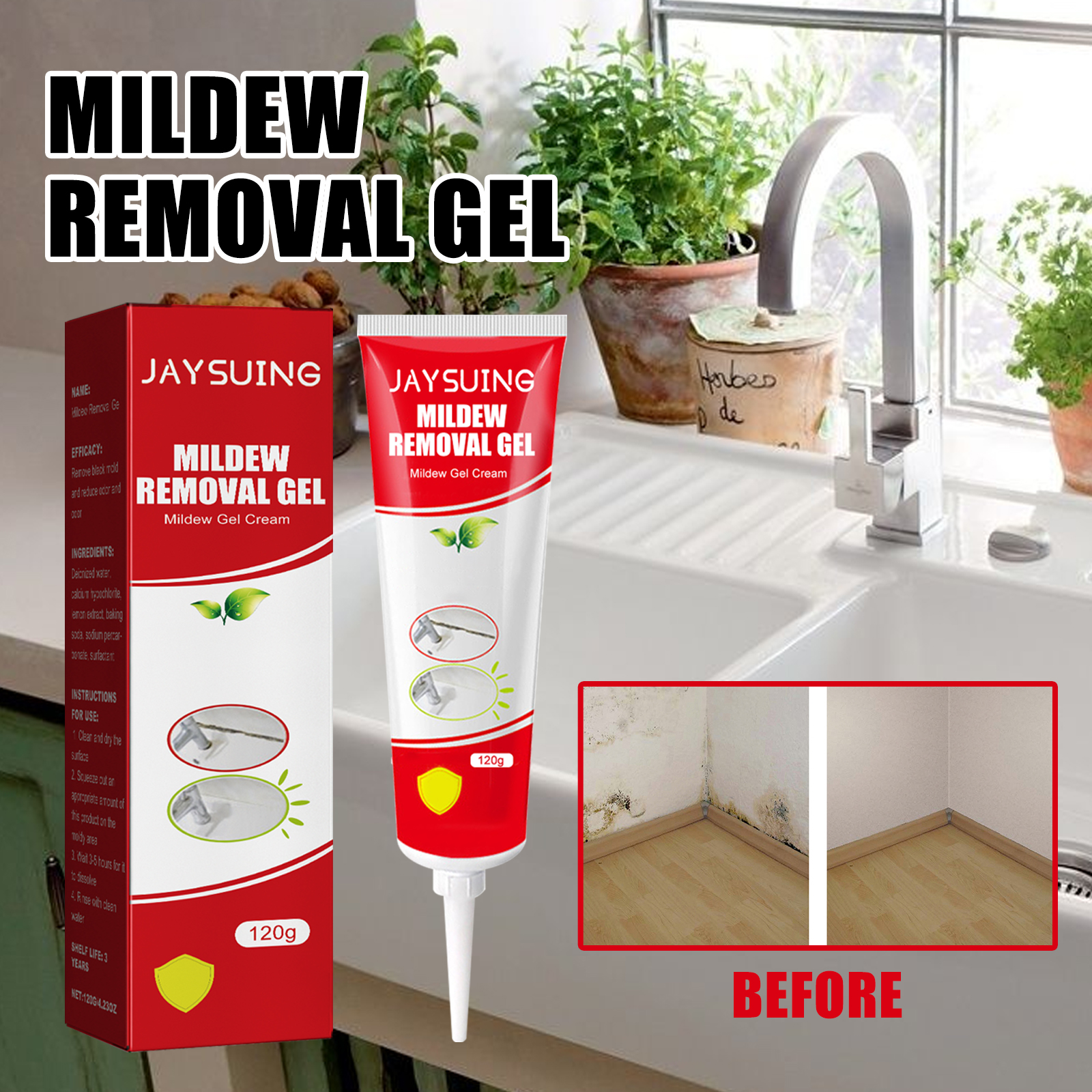 Mildew Remover, Bathroom Kitchen Ceiling Wall Cleaning Stain