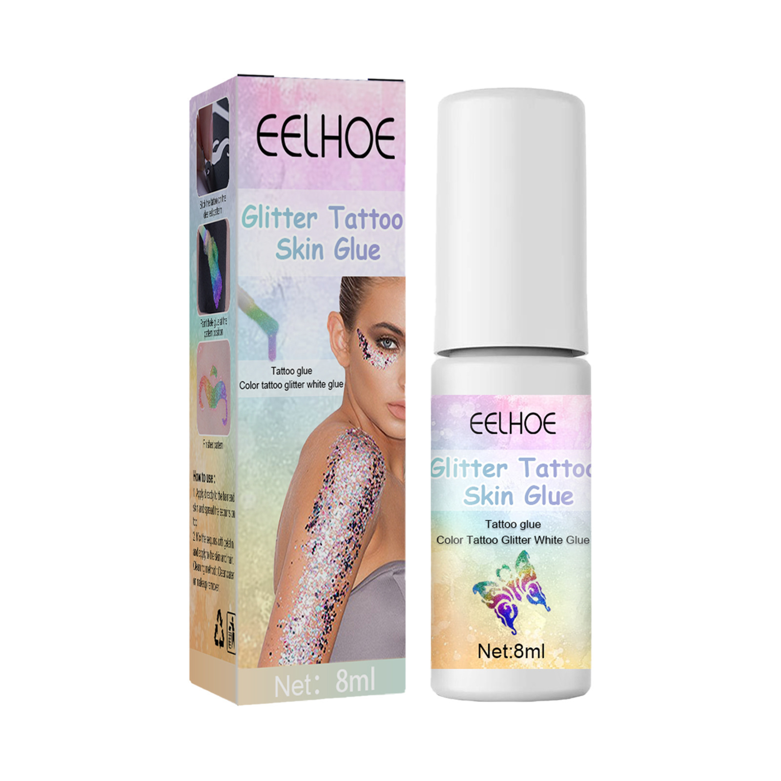 Flash Tattoo Skin Glue Painting Eye Makeup Glitter Glitter F