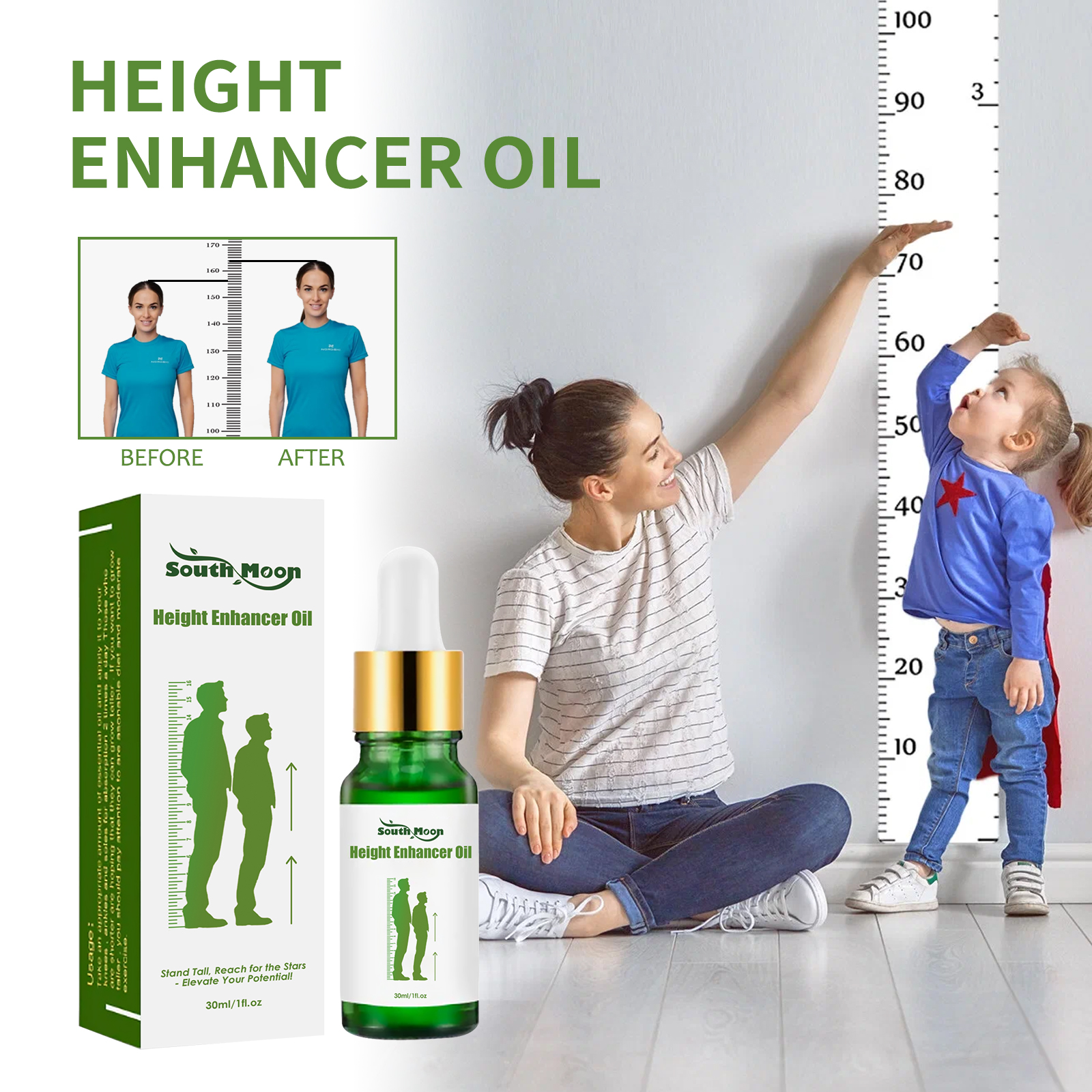 Height Enhancer Oil, Plantar Acupoint Stimulation Massage He