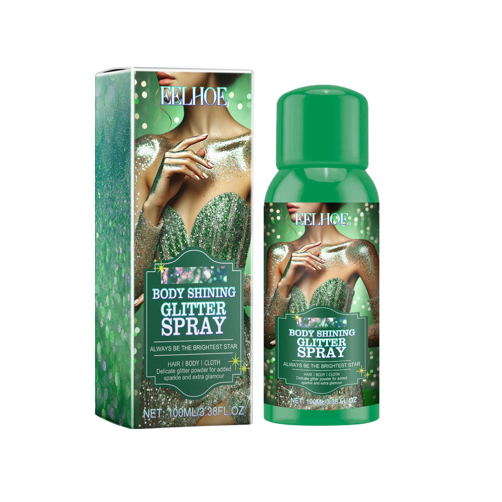 Shining Glitter Spray, Highlighter Spray Natural Stereoscopi