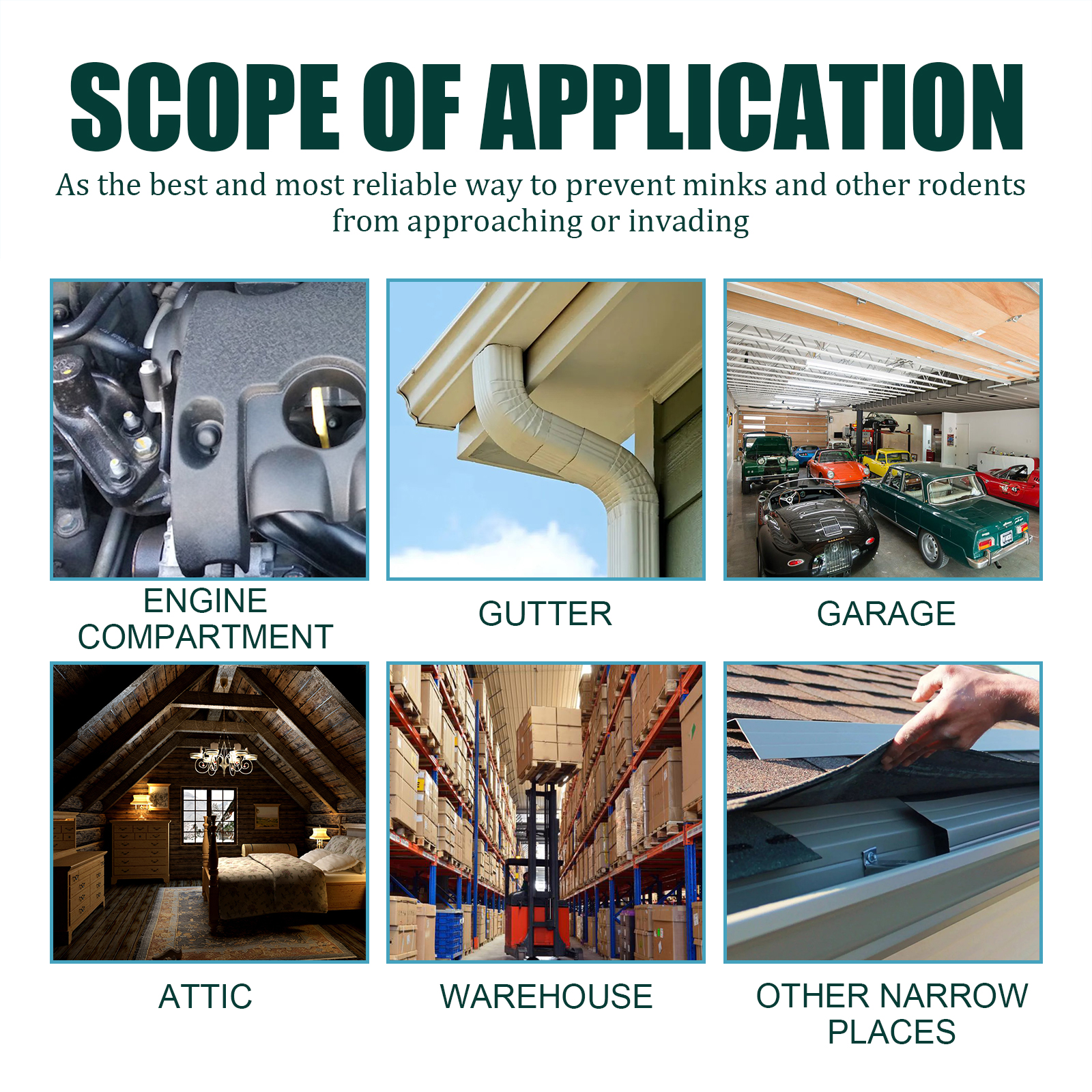 Engine compartment and narrow-space application graphic