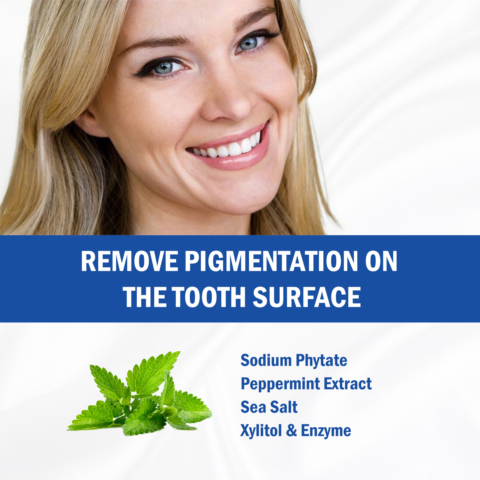 Peppermint and tooth powder ingredient presentation