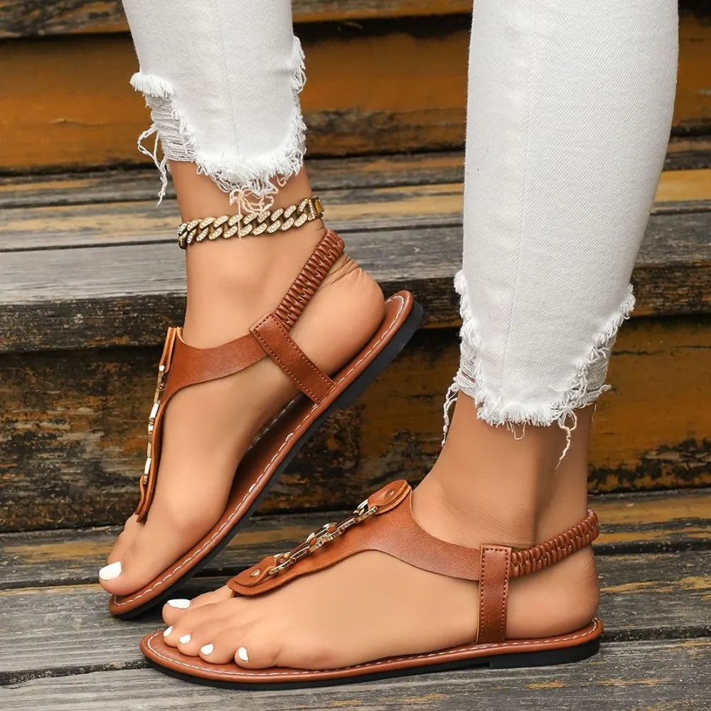 flat toe women's beach shoes image 6