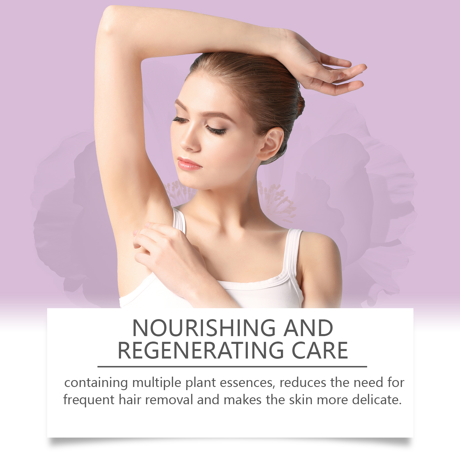 Woman preparing underarm care before sleeveless dressing