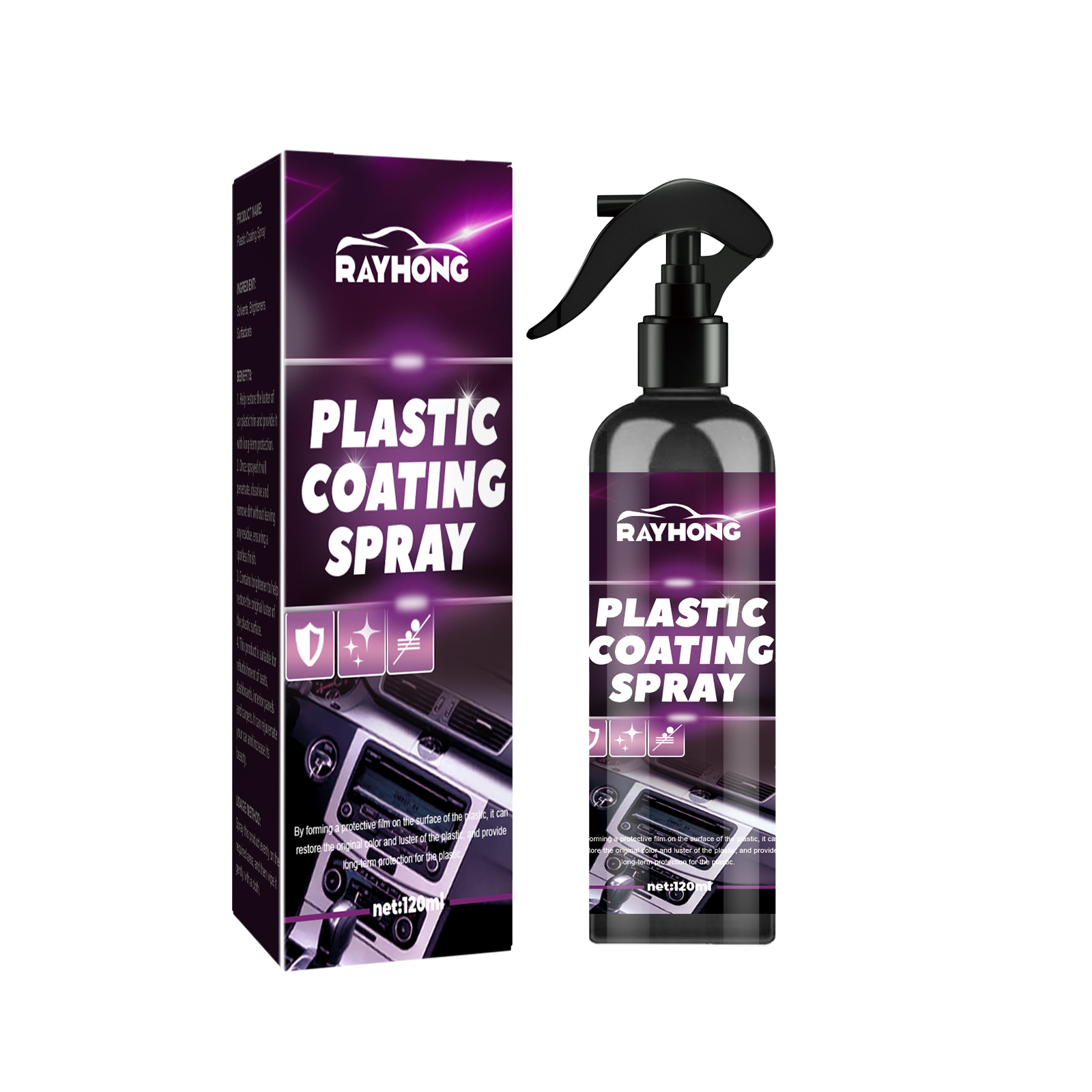 Rayhong bottle and carton for automotive plastic care