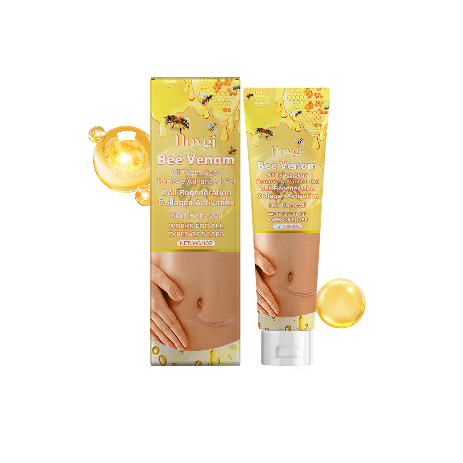 Bee Venom Body Care Gel Daily Massage Repair Smooth Skin Moi