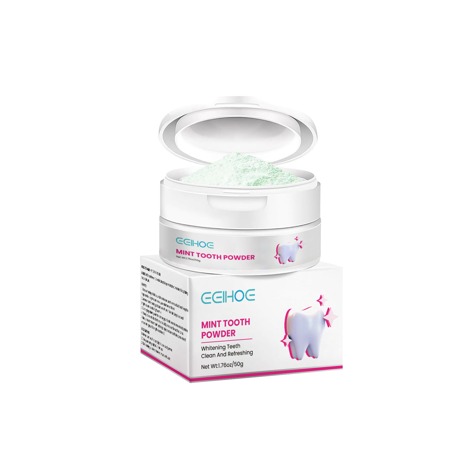 Mint Dental Powder, Remove Dirt Fresh Breath Bright White Te