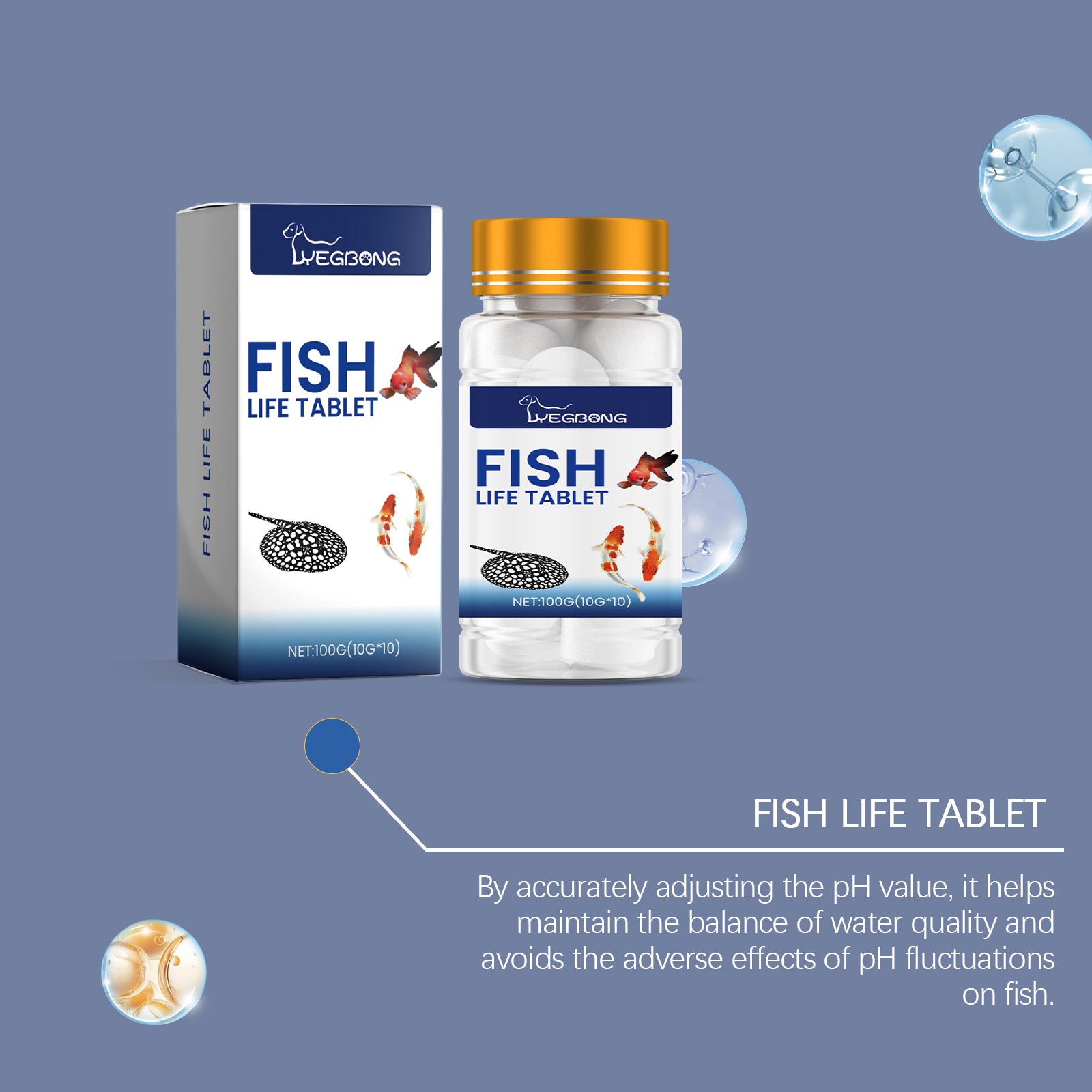 Aquarium salt tablets supporting stable water quality
