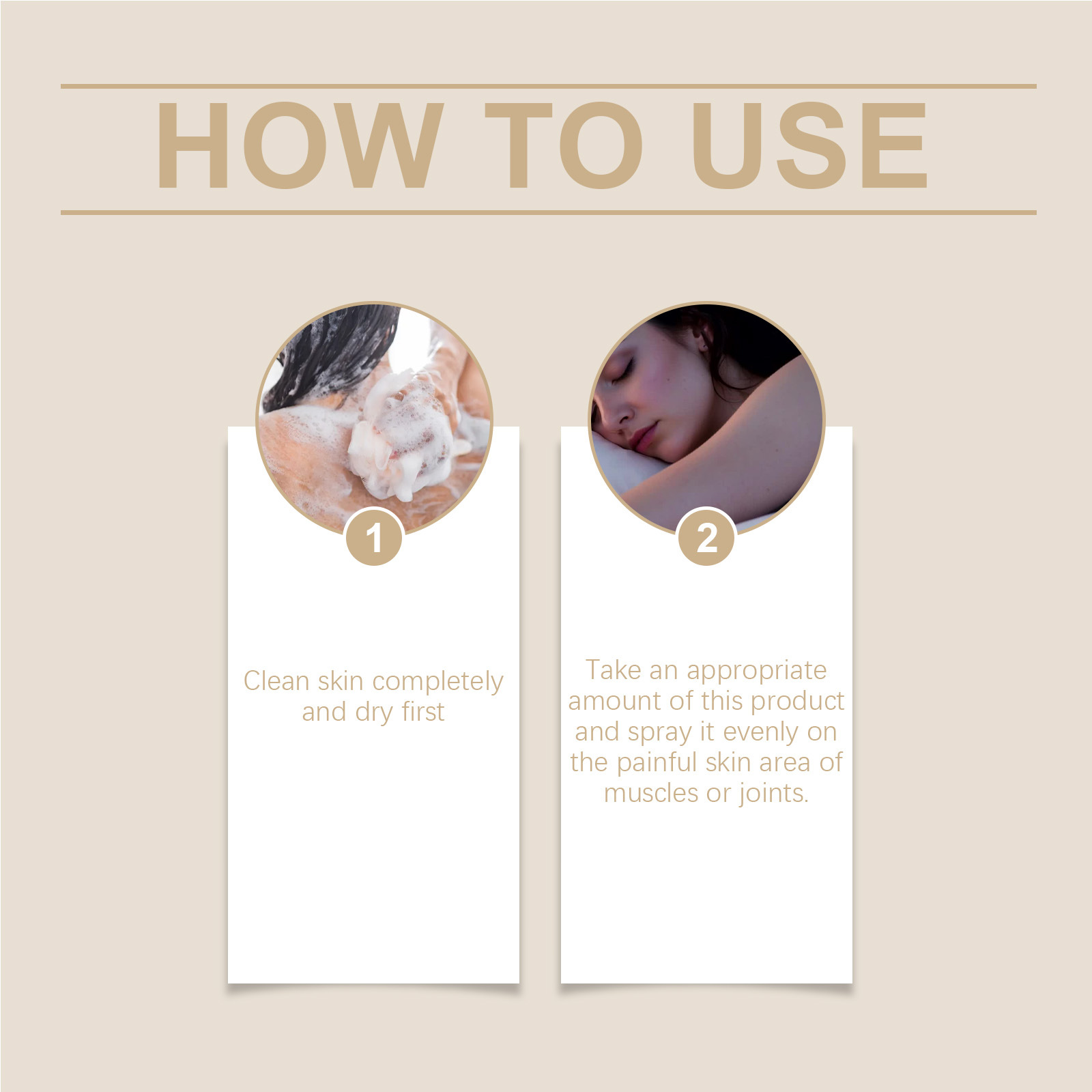 Application graphic for magnesium spray on clean skin